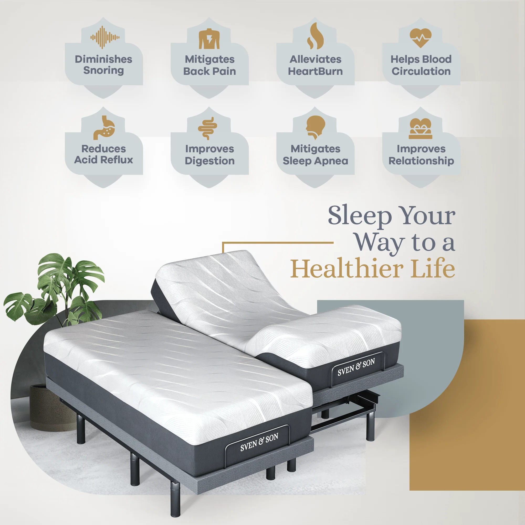 Bliss Series Adjustable Bed Frame + Choice of Mattress Bundle - Image 107