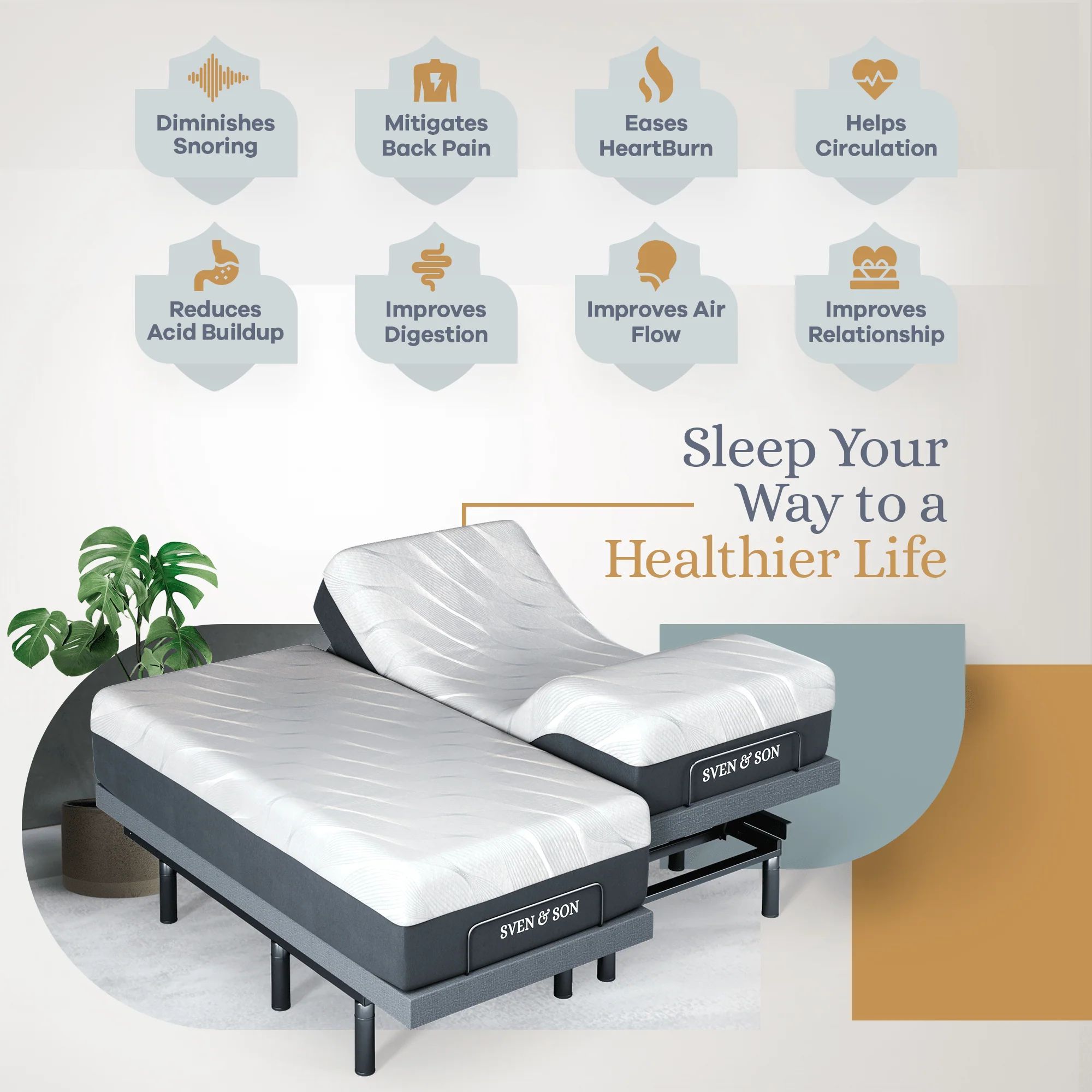 Bliss Series Adjustable Bed Frame + Choice of Mattress Bundle - Image 133