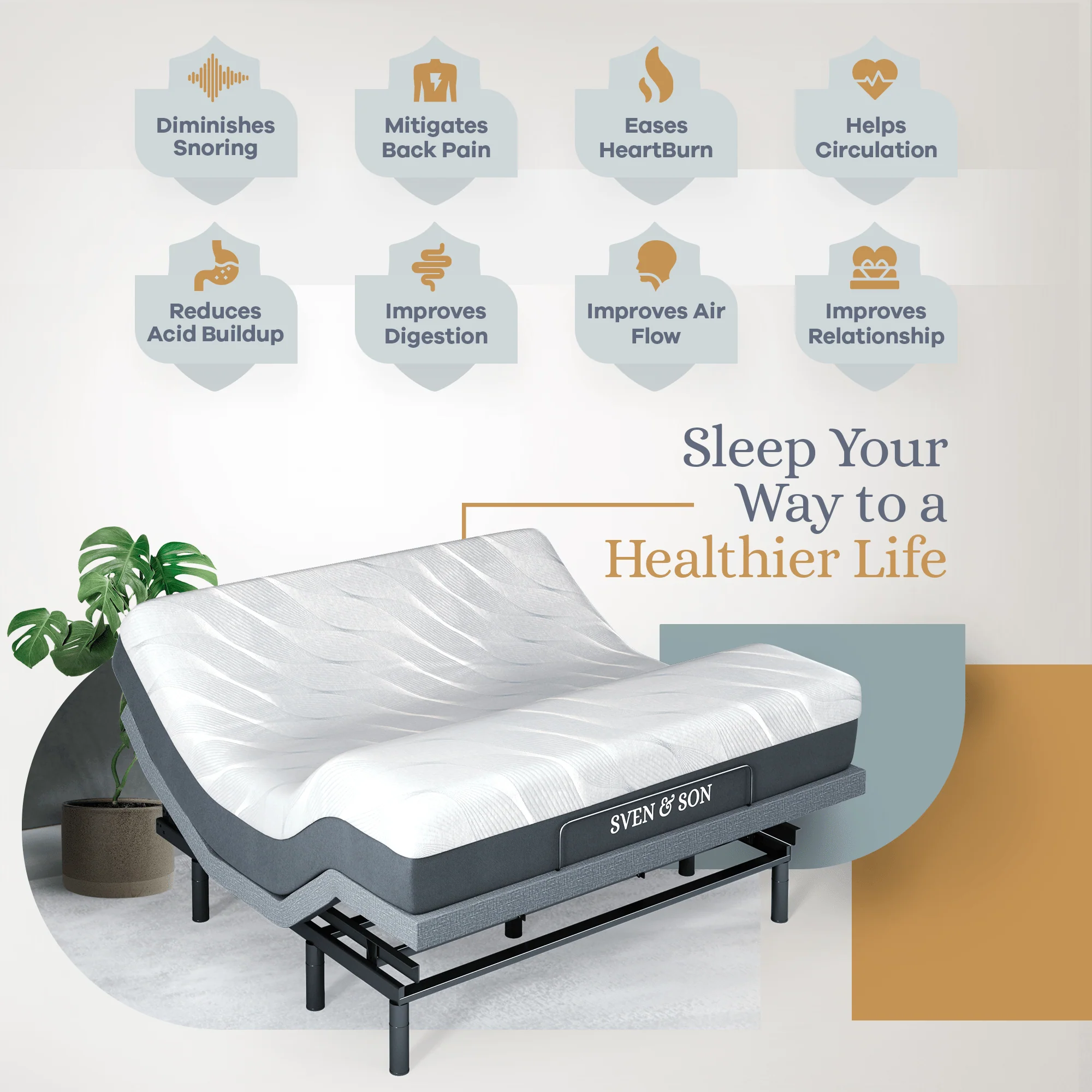 Bliss Series Adjustable Bed Frame + Choice of Mattress Bundle - Image 135