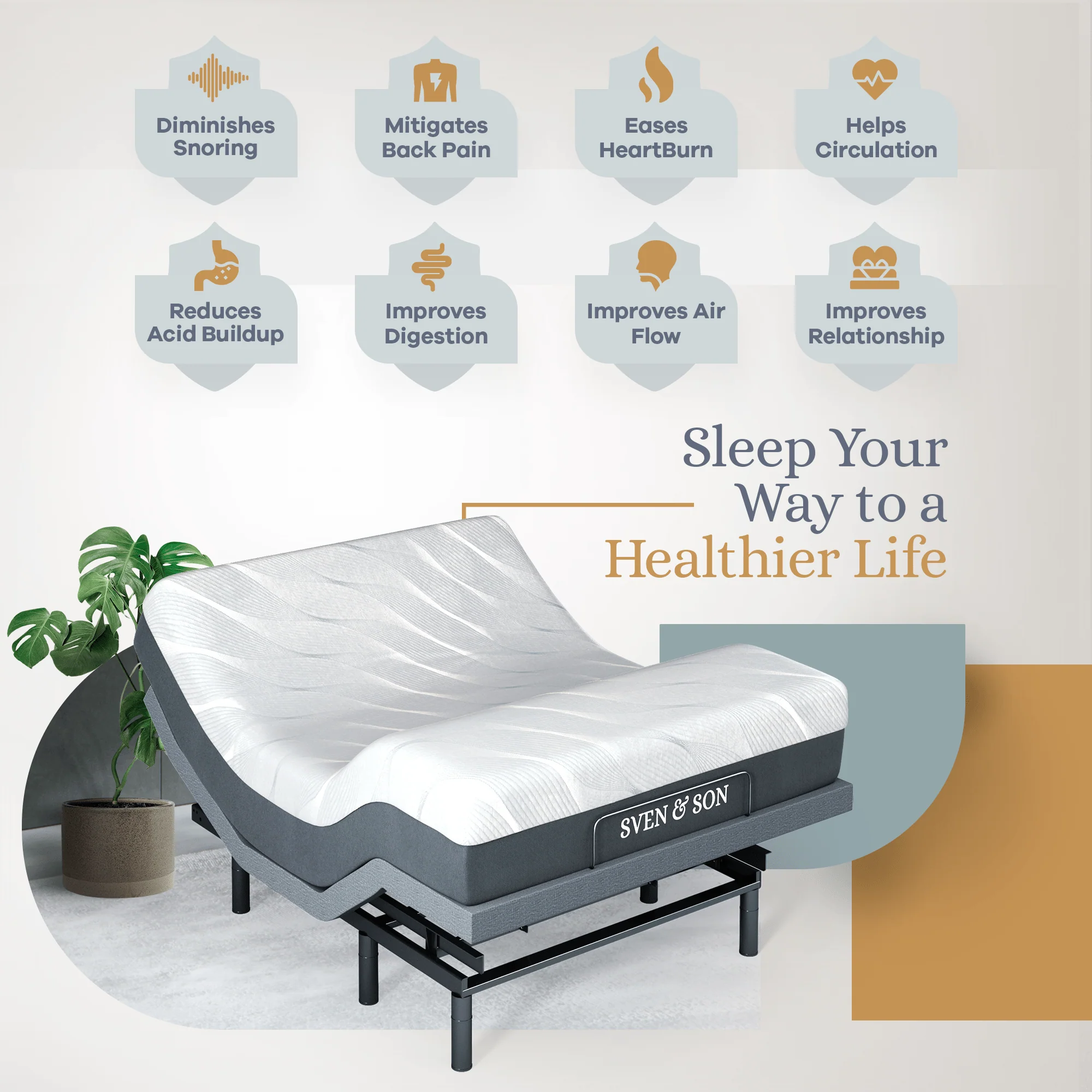 Bliss Series Adjustable Bed Frame + Choice of Mattress Bundle - Image 137