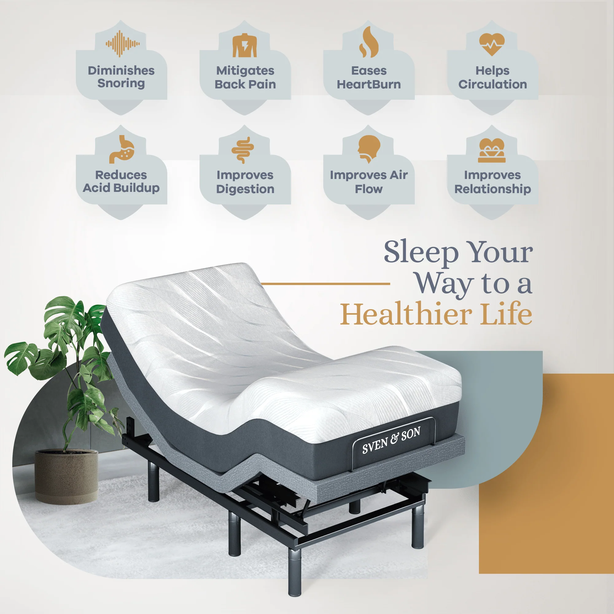 Bliss Series Adjustable Bed Frame + Choice of Mattress Bundle - Image 140