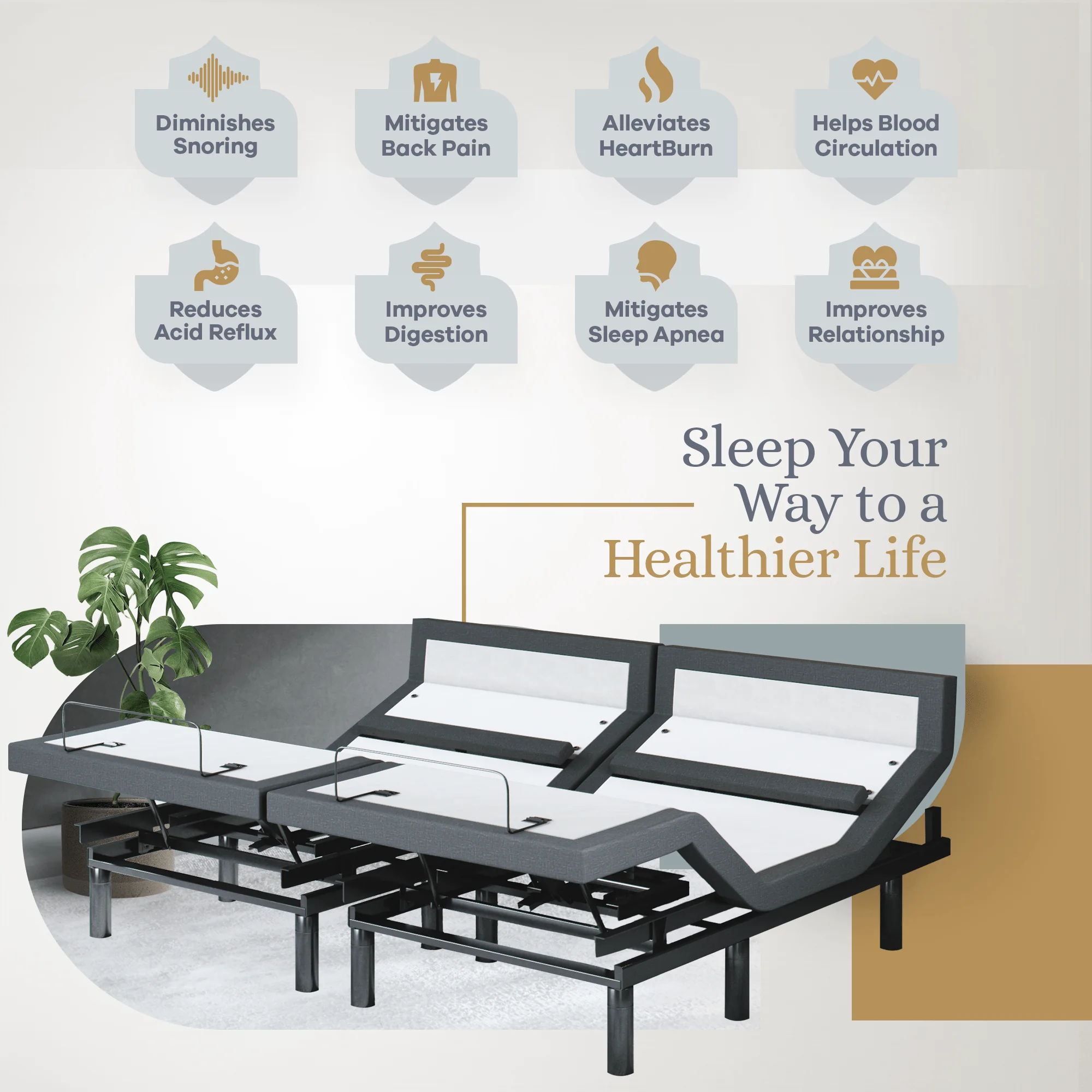 Bliss Series Adjustable Bed Frame + Choice of Mattress Bundle - Image 226