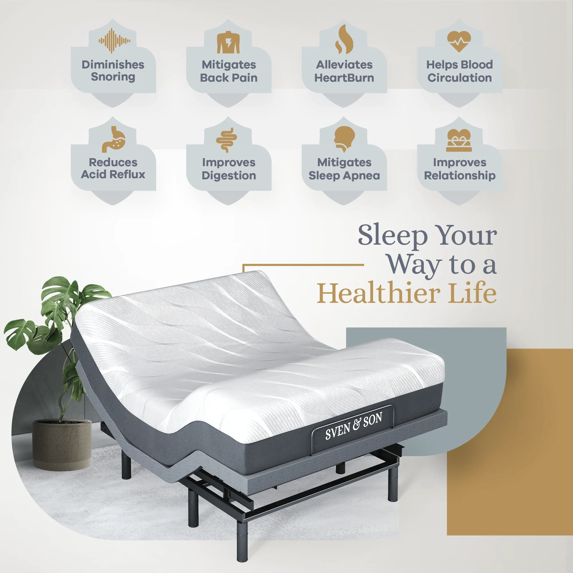 Bliss Series Adjustable Bed Frame + Choice of Mattress Bundle - Image 59