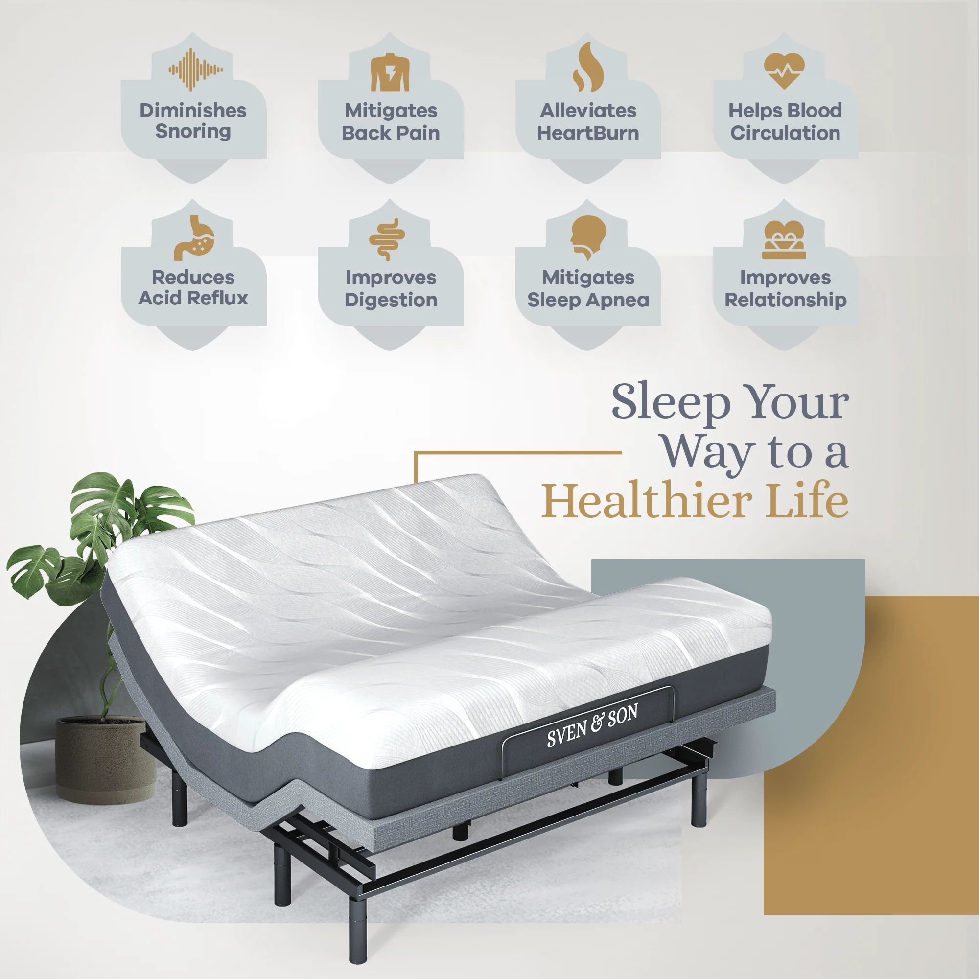 Bliss Series Adjustable Bed Frame + Choice of Mattress Bundle - Image 83