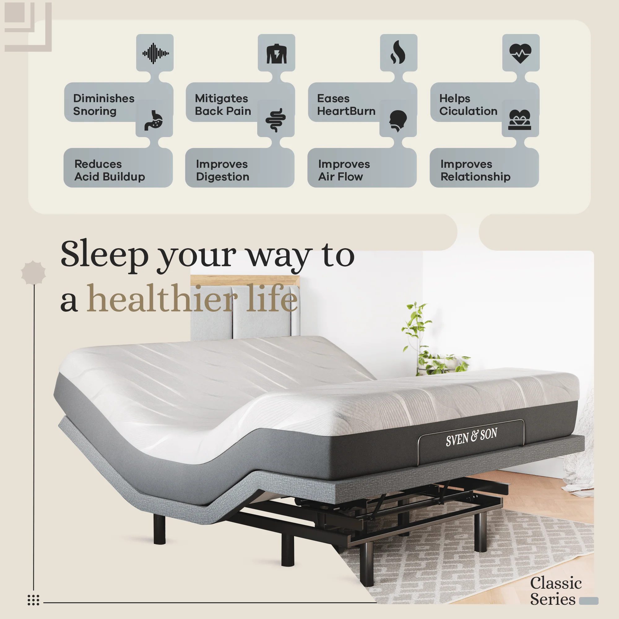 Classic Series Adjustable Bed Frame + Choice of Mattress Bundle - Image 108