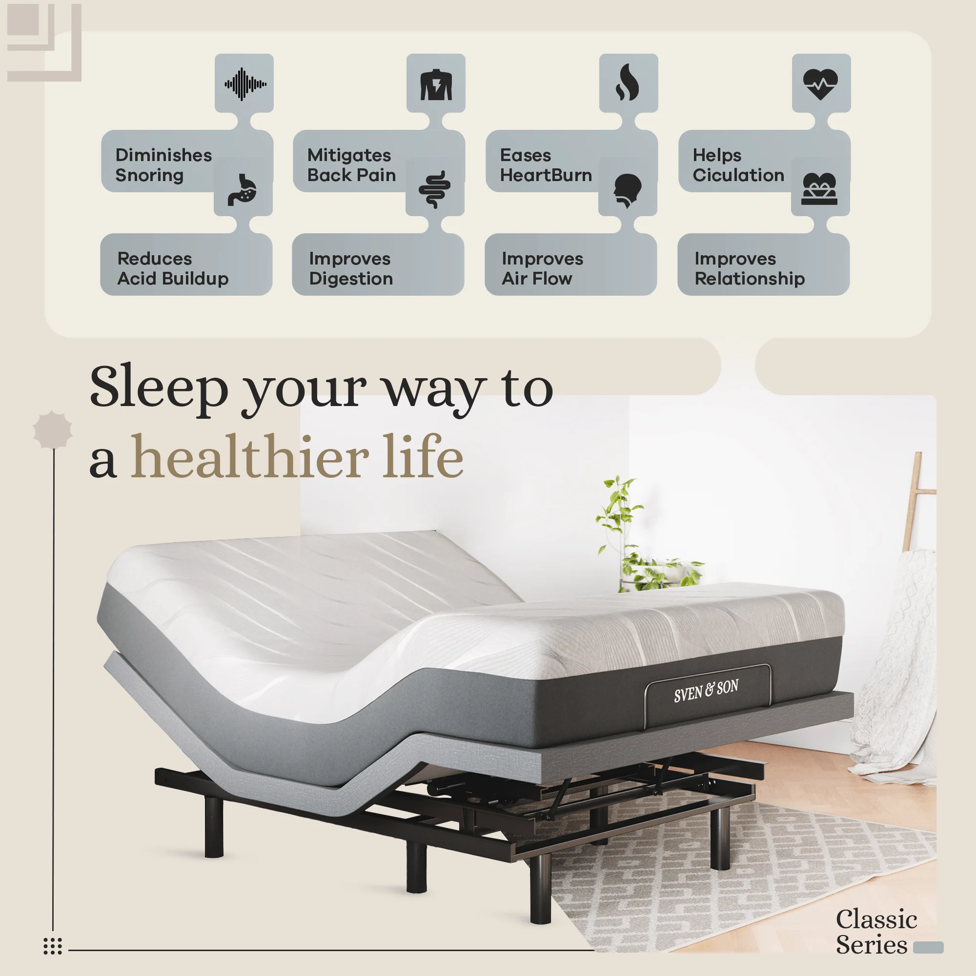 Classic Series Adjustable Bed Frame + Choice of Mattress Bundle - Image 123
