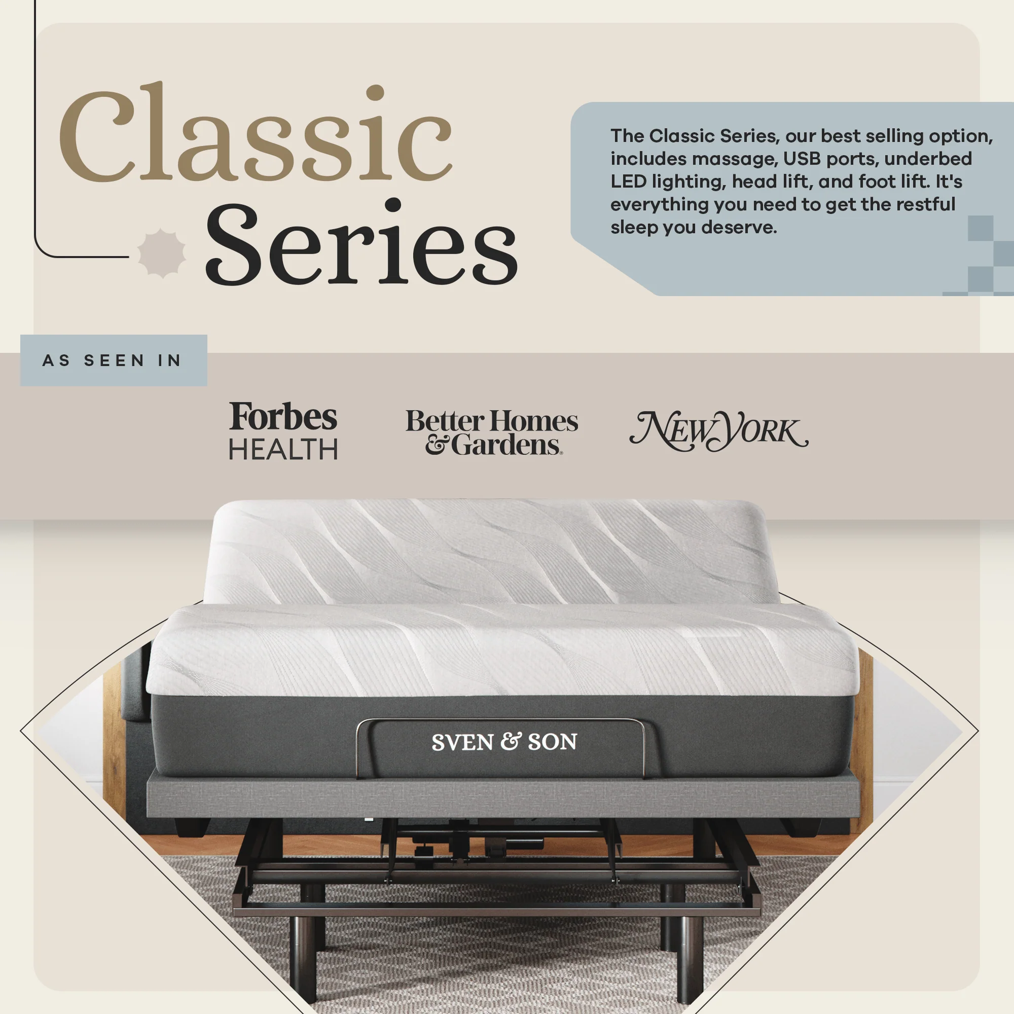 Classic Series Adjustable Bed Frame + Choice of Mattress Bundle - Image 131