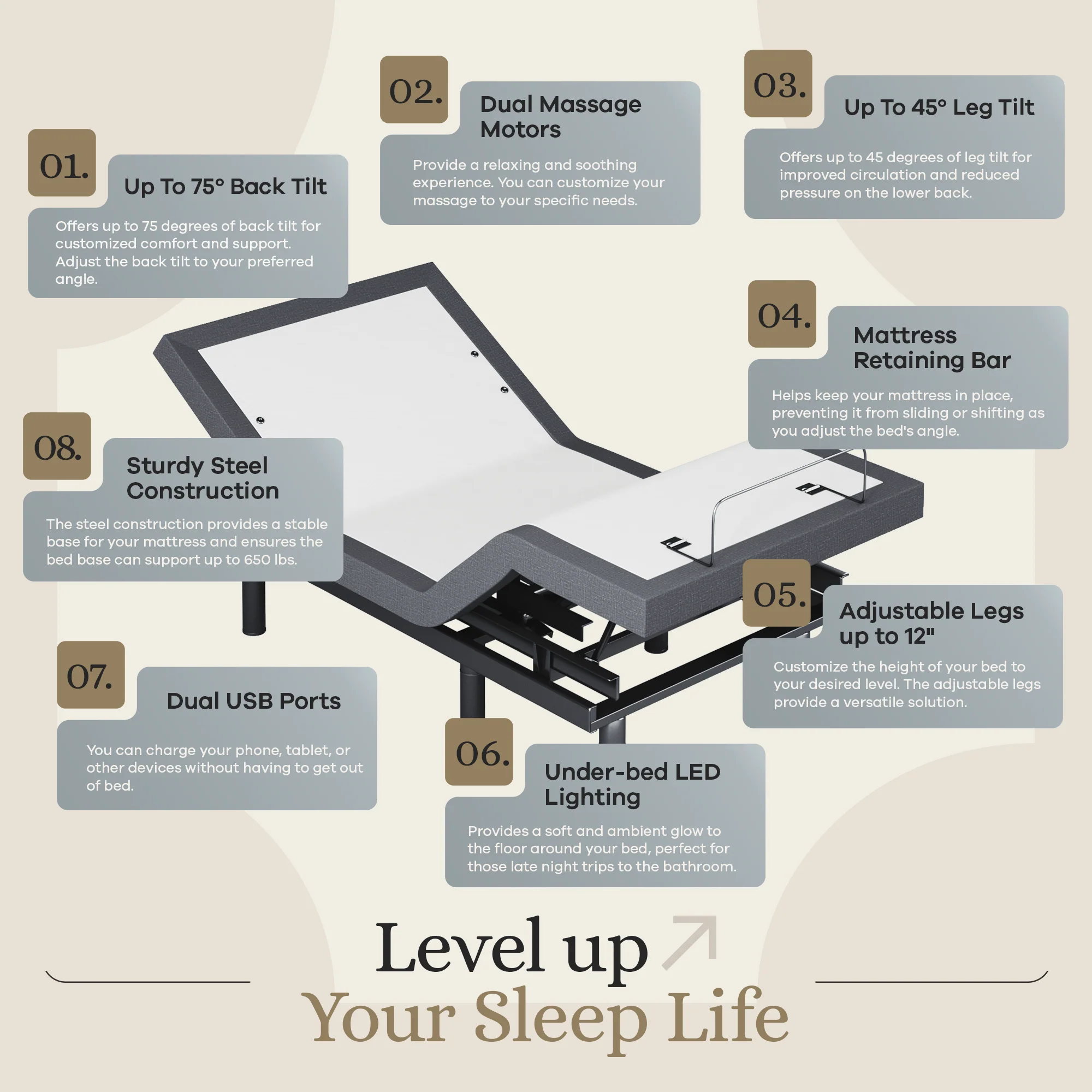 Classic Series Adjustable Bed Frame + Choice of Mattress Bundle - Image 136