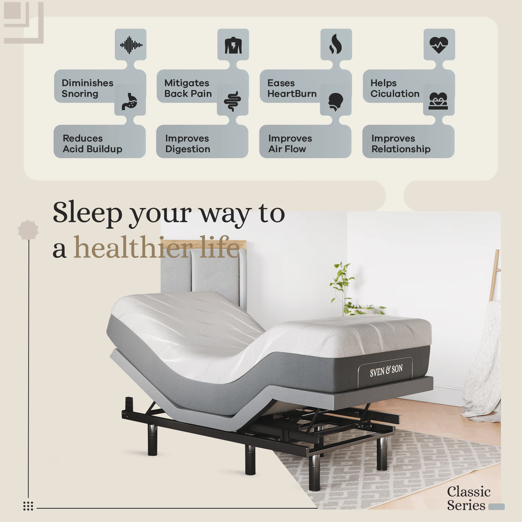 Classic Series Adjustable Bed Frame + Choice of Mattress Bundle - Image 139