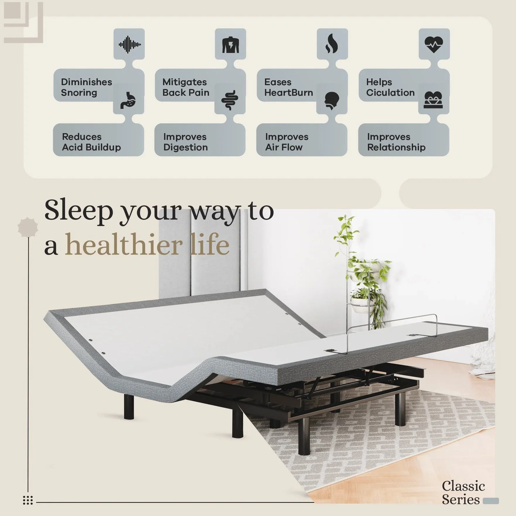 Classic Series Adjustable Bed Frame + Choice of Mattress Bundle - Image 171