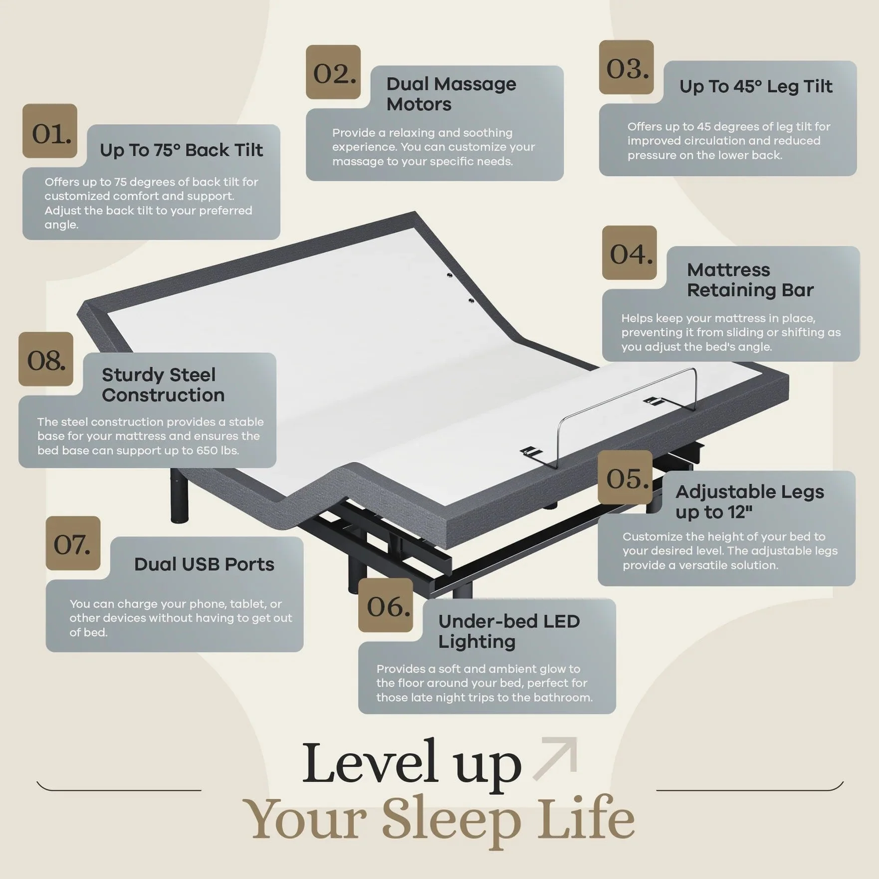 Classic Series Adjustable Bed Frame + Choice of Mattress Bundle - Image 176