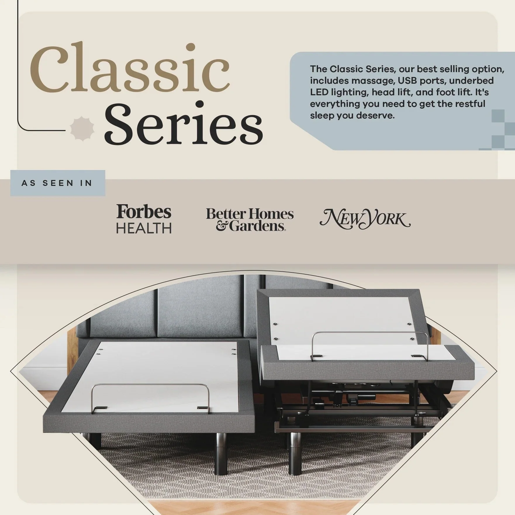 Classic Series Adjustable Bed Frame + Choice of Mattress Bundle - Image 181