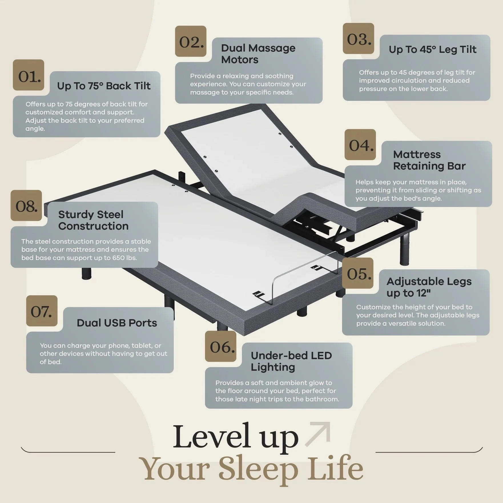 Classic Series Adjustable Bed Frame + Choice of Mattress Bundle - Image 183