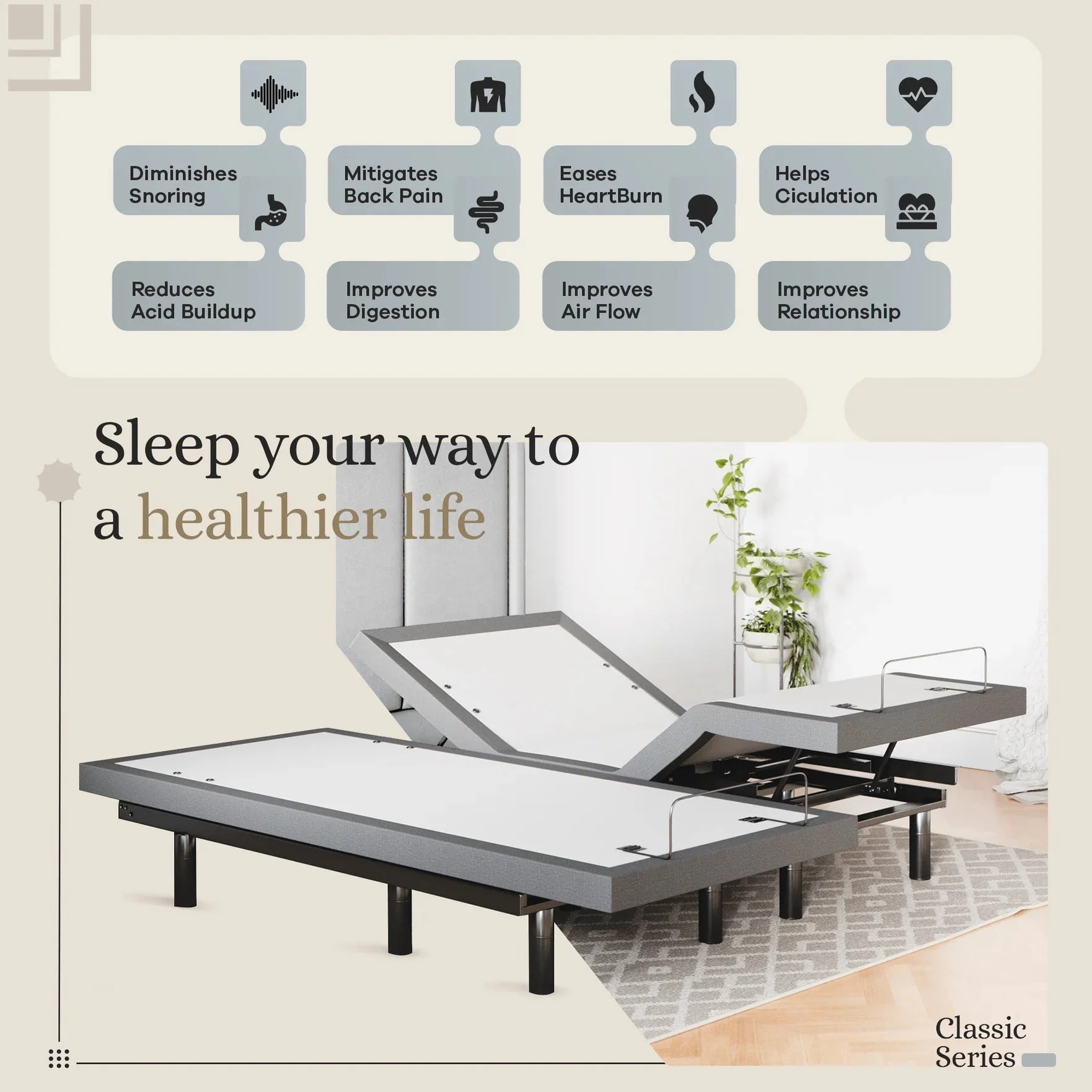 Classic Series Adjustable Bed Frame + Choice of Mattress Bundle - Image 184