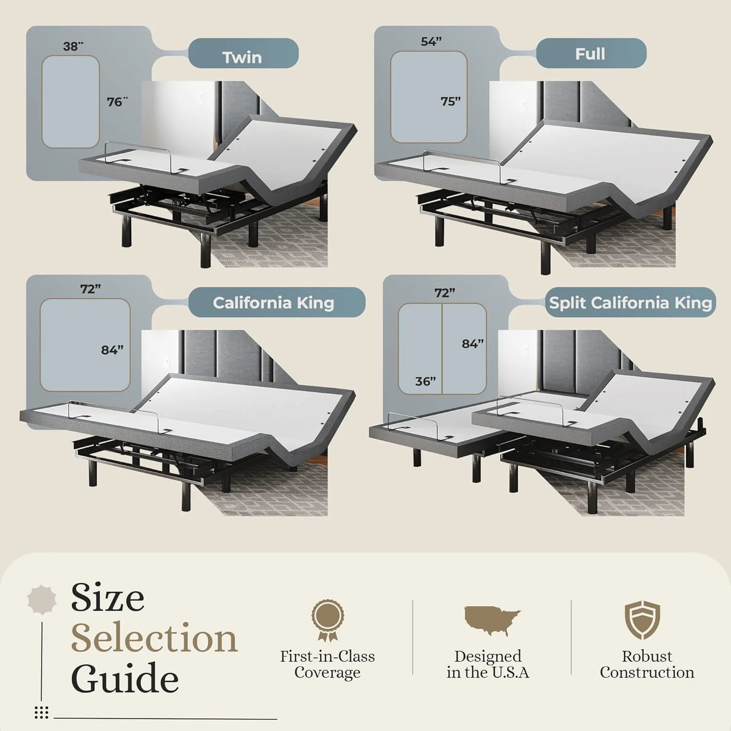 Classic Series Adjustable Bed Frame + Choice of Mattress Bundle - Image 208