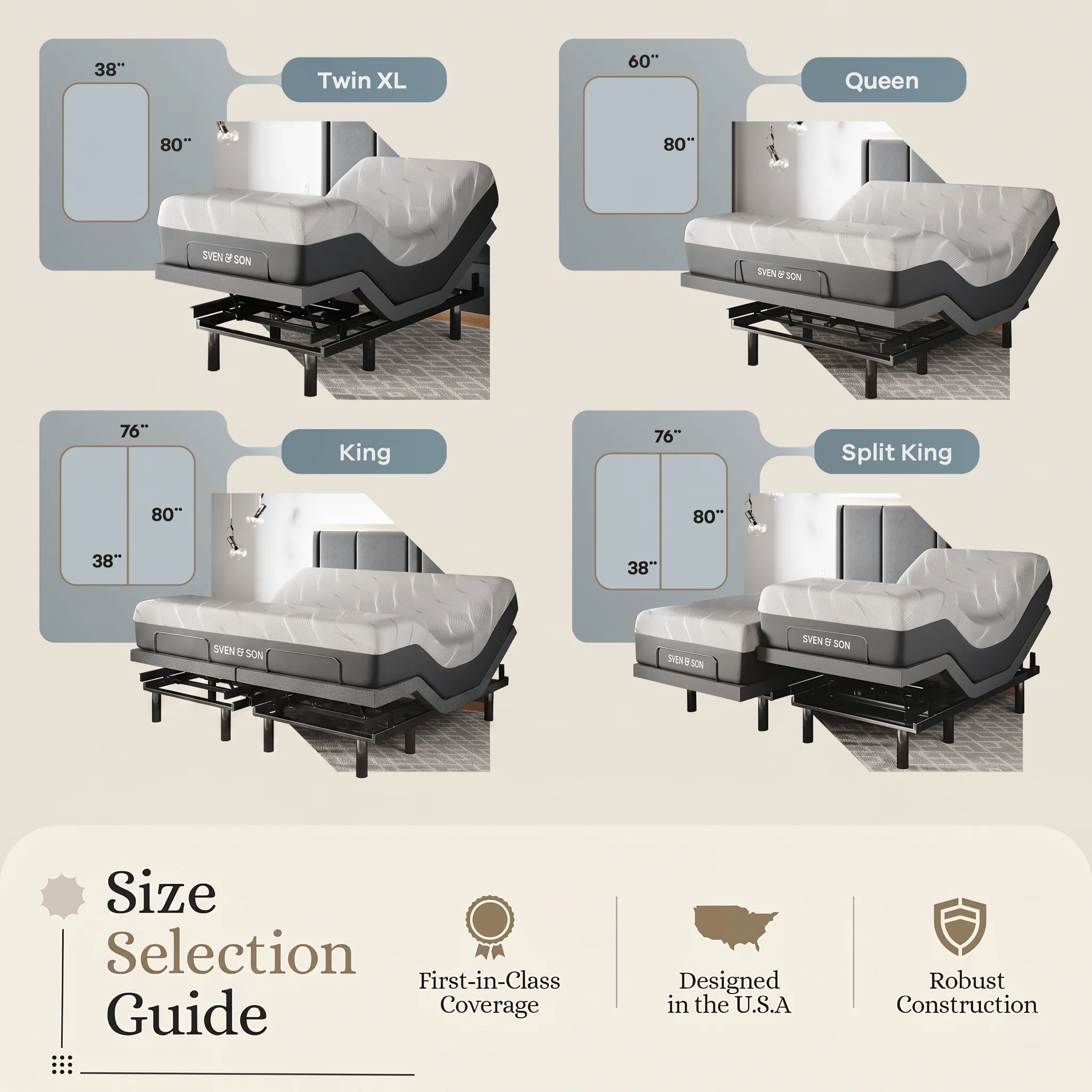 Classic Series Adjustable Bed Frame + Choice of Mattress Bundle - Image 209