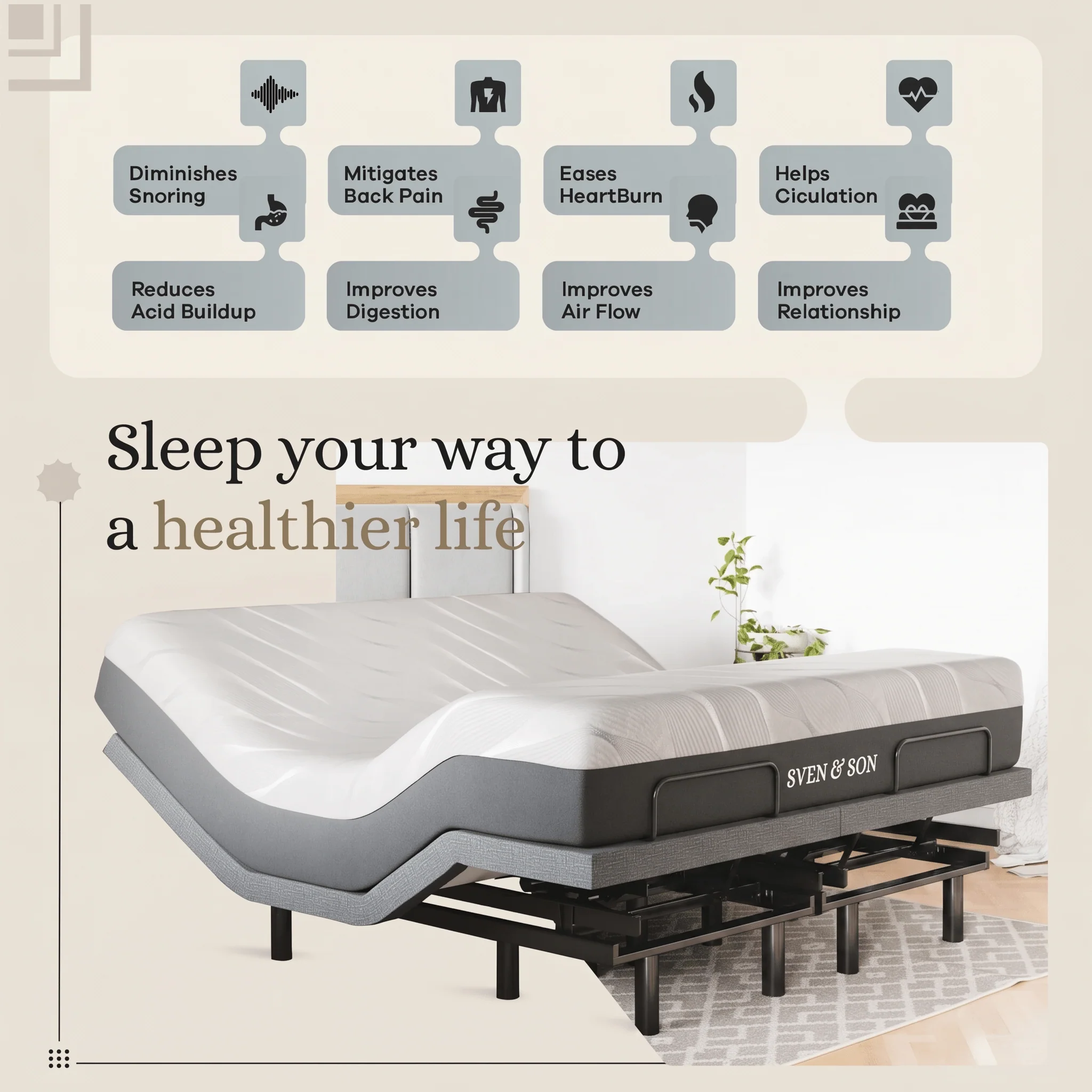 Classic Series Adjustable Bed Frame + Choice of Mattress Bundle - Image 210