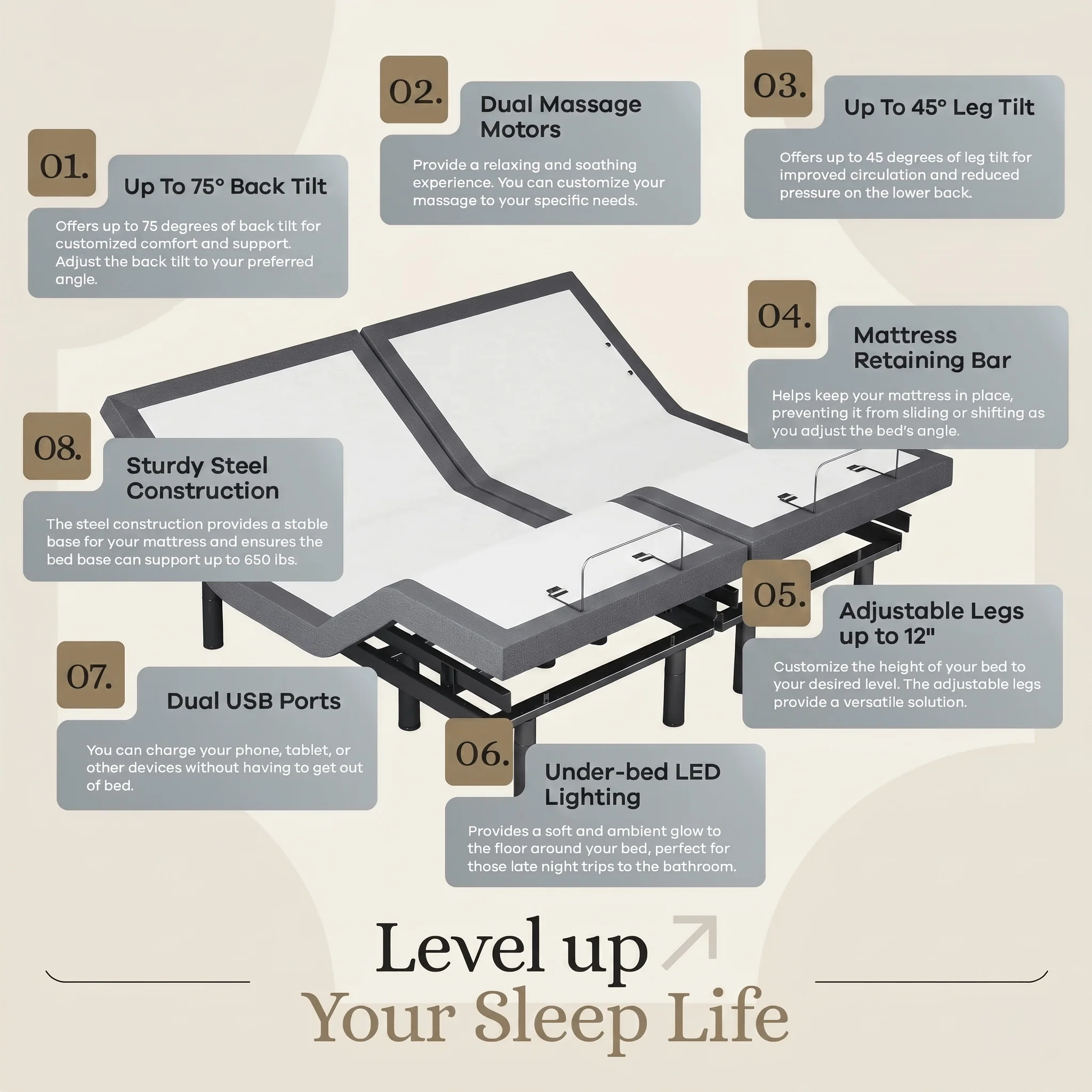Classic Series Adjustable Bed Frame + Choice of Mattress Bundle - Image 212
