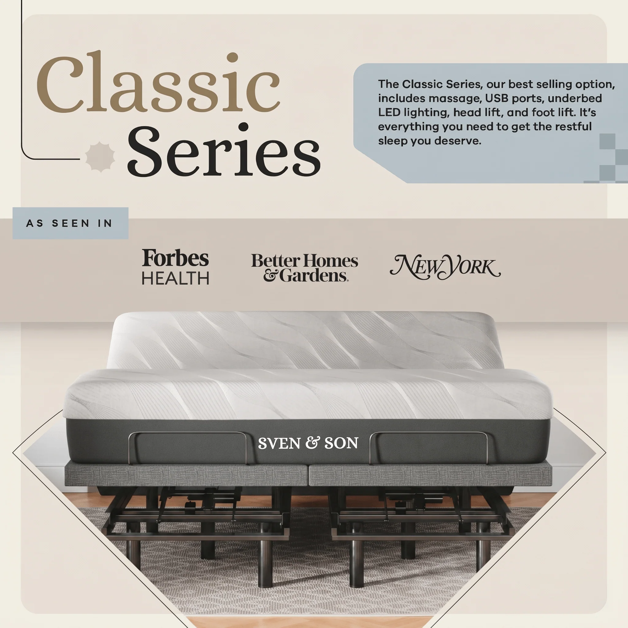 Classic Series Adjustable Bed Frame + Choice of Mattress Bundle - Image 214