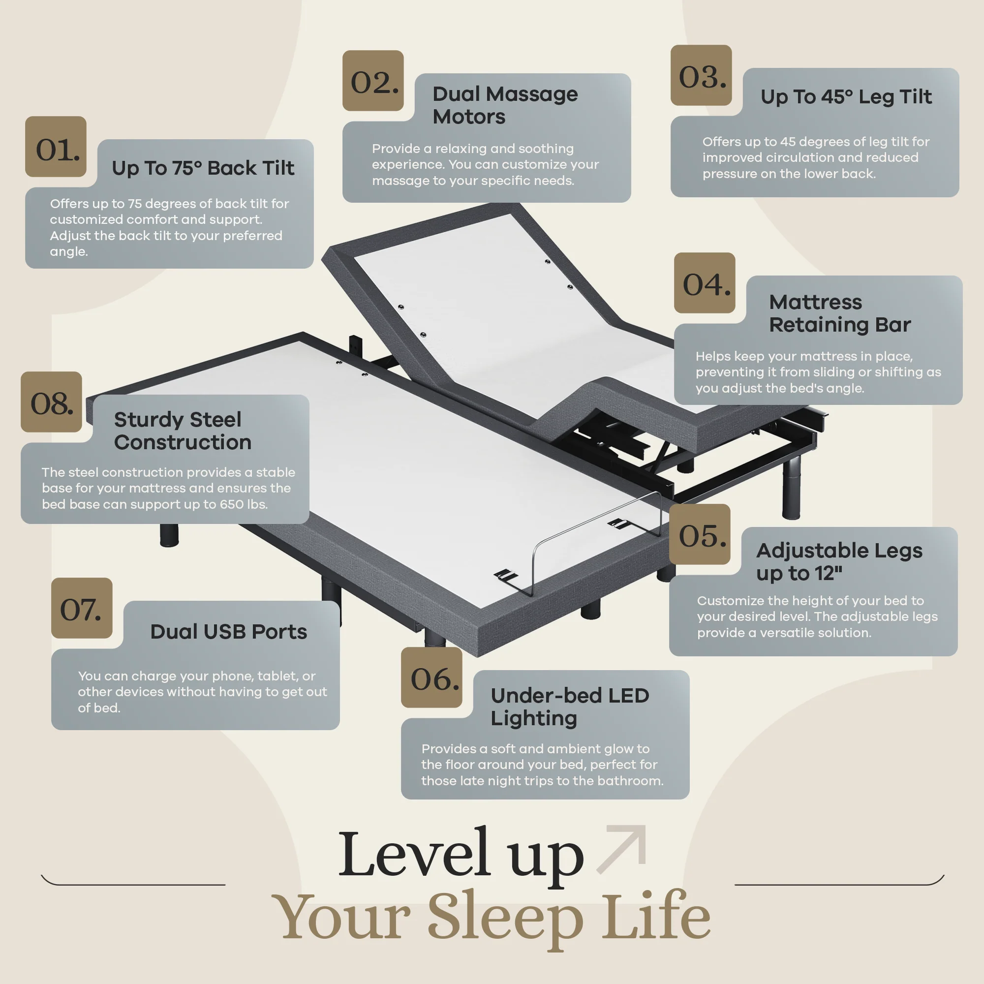 Classic Series Adjustable Bed Frame + Choice of Mattress Bundle - Image 77