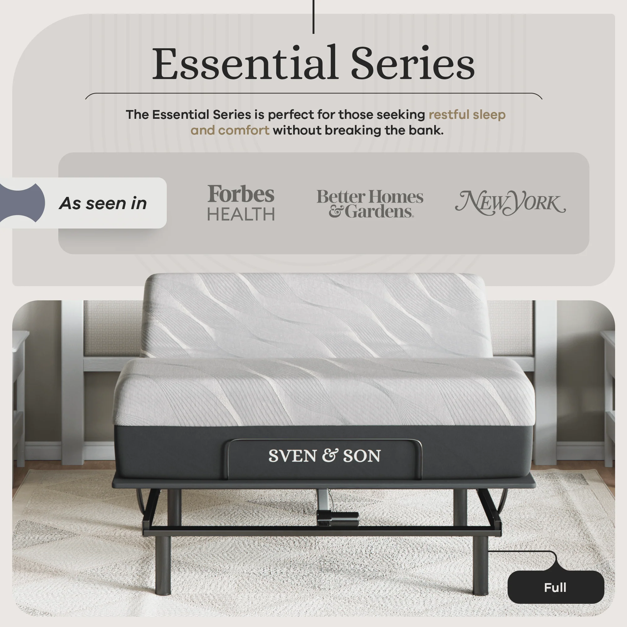 Essential Series Adjustable Bed Frame + Choice of Mattress Bundle - Image 117
