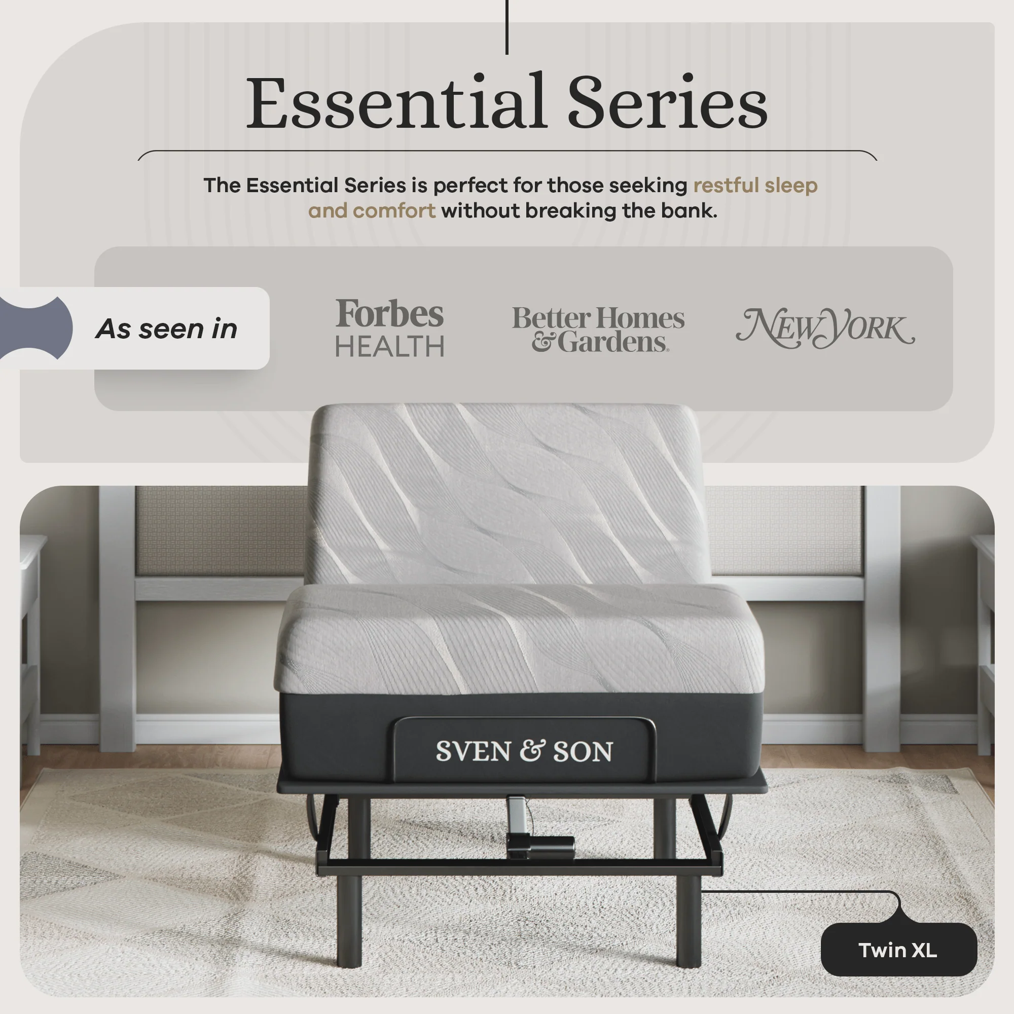 Essential Series Adjustable Bed Frame + Choice of Mattress Bundle - Image 167