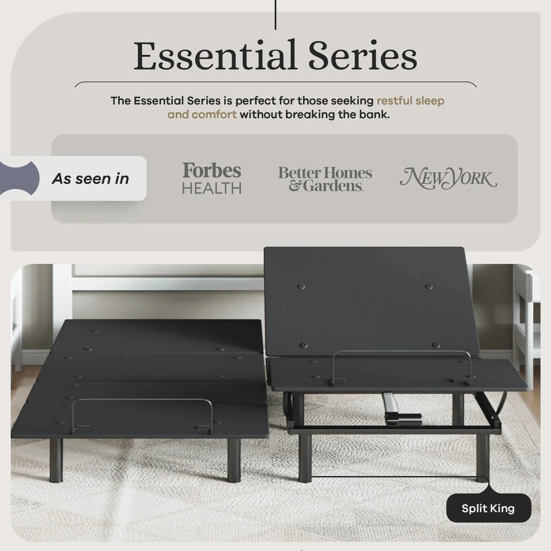 Essential Series Adjustable Bed Frame + Choice of Mattress Bundle - Image 195