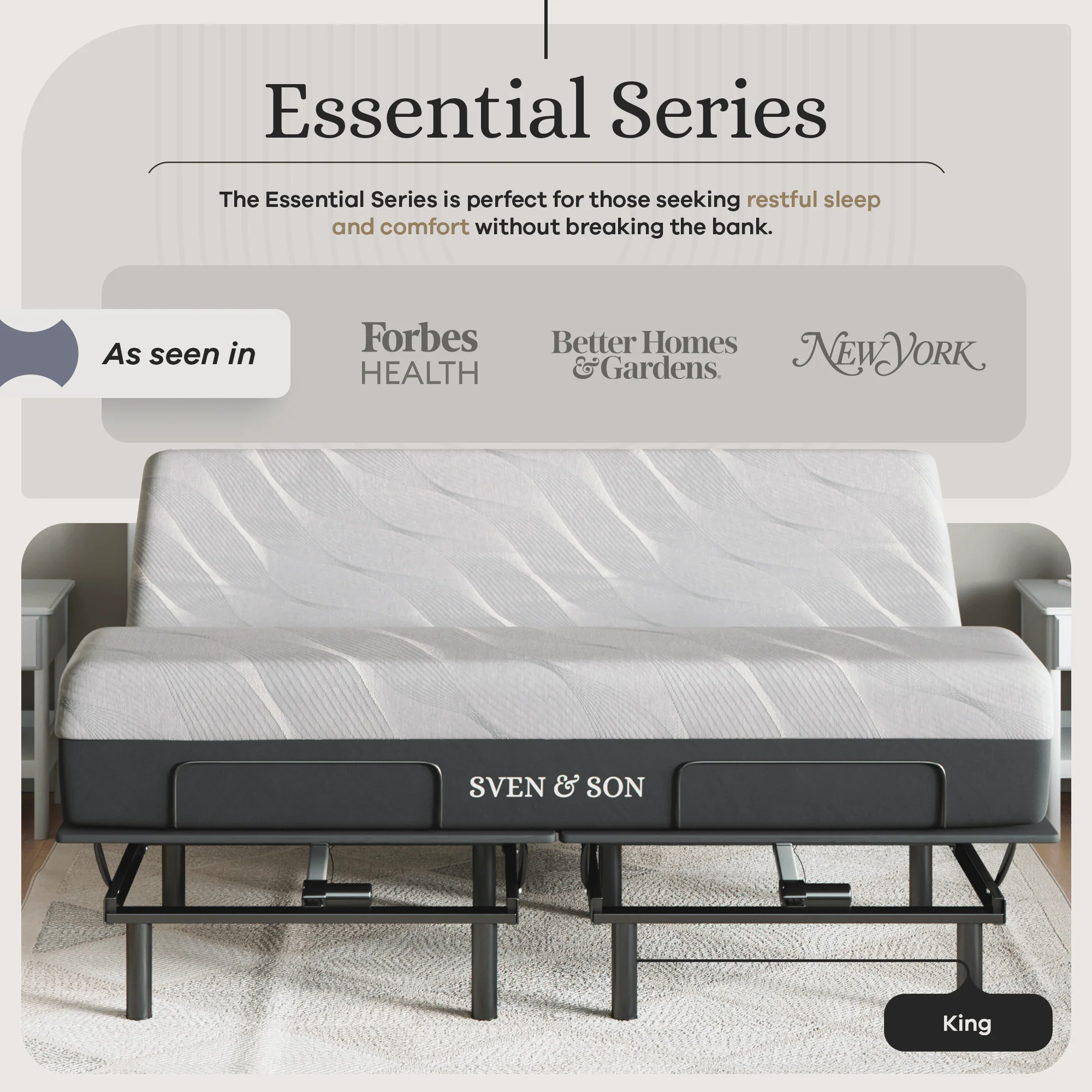 Essential Series Adjustable Bed Frame + Choice of Mattress Bundle - Image 61