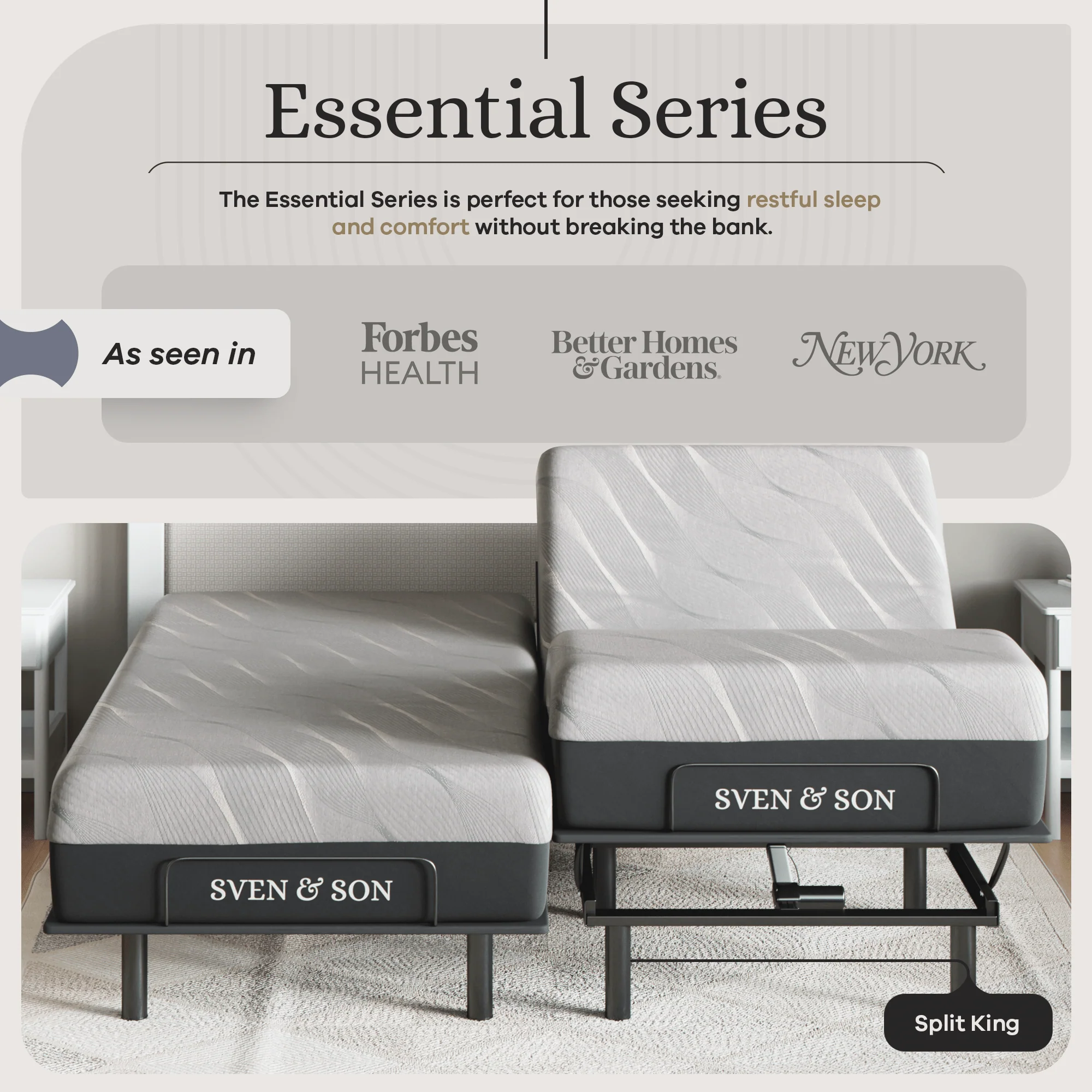 Essential Series Adjustable Bed Frame + Choice of Mattress Bundle - Image 93