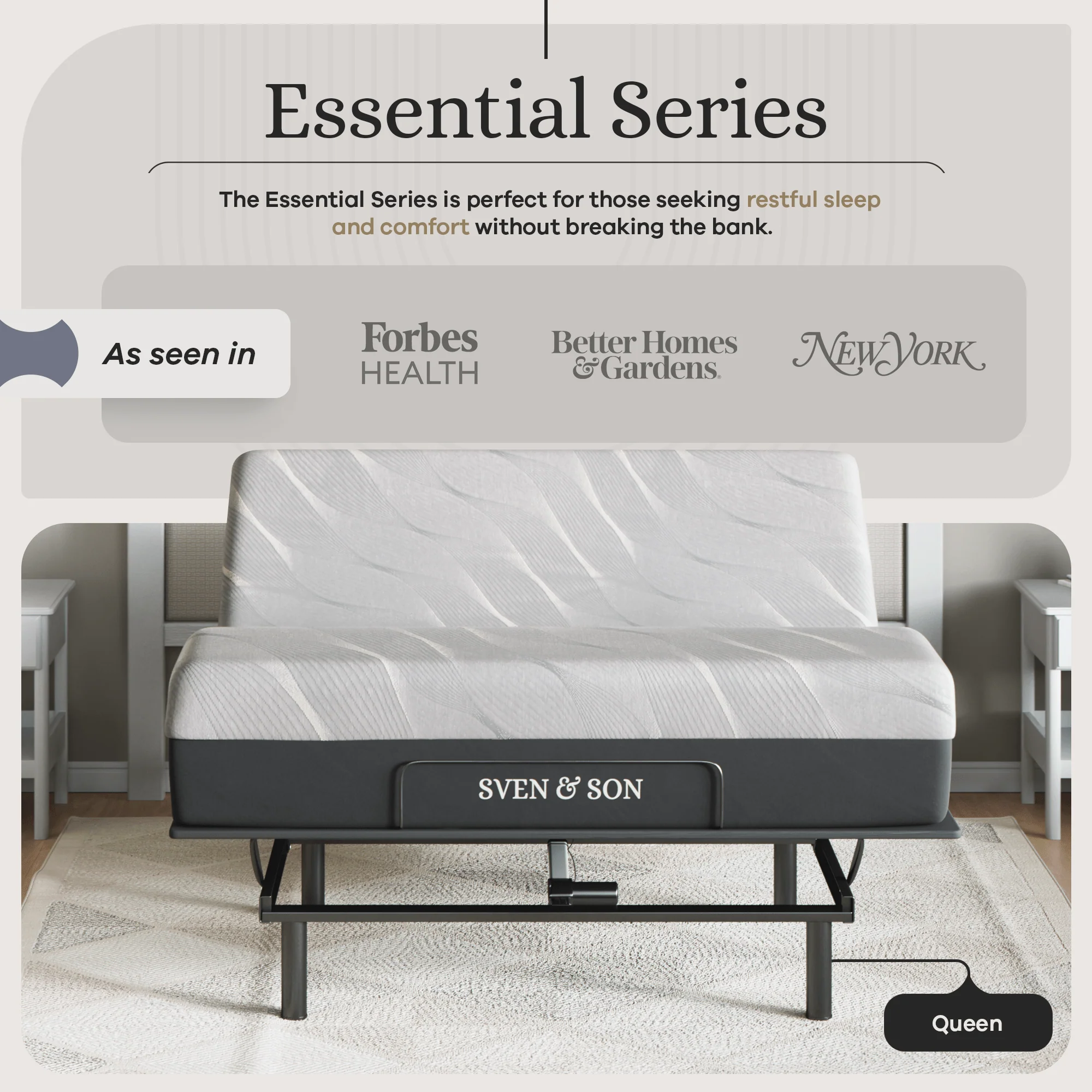 Essential Series Adjustable Bed Frame + Choice of Mattress Bundle - Image 96