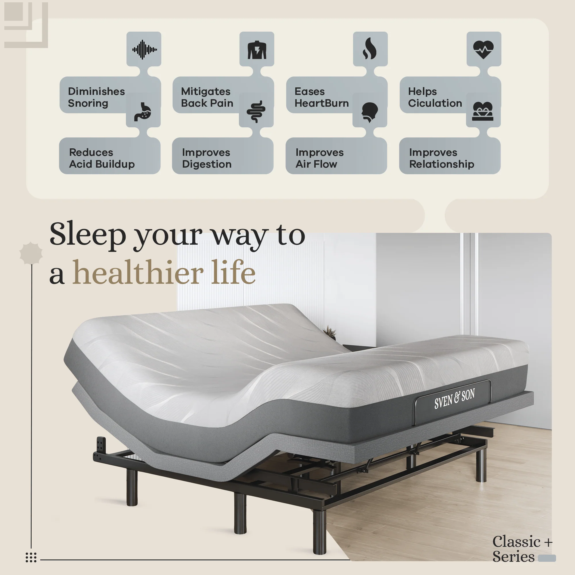 Harmony Series Adjustable Bed Frame + Choice of Mattress Bundle - Image 138