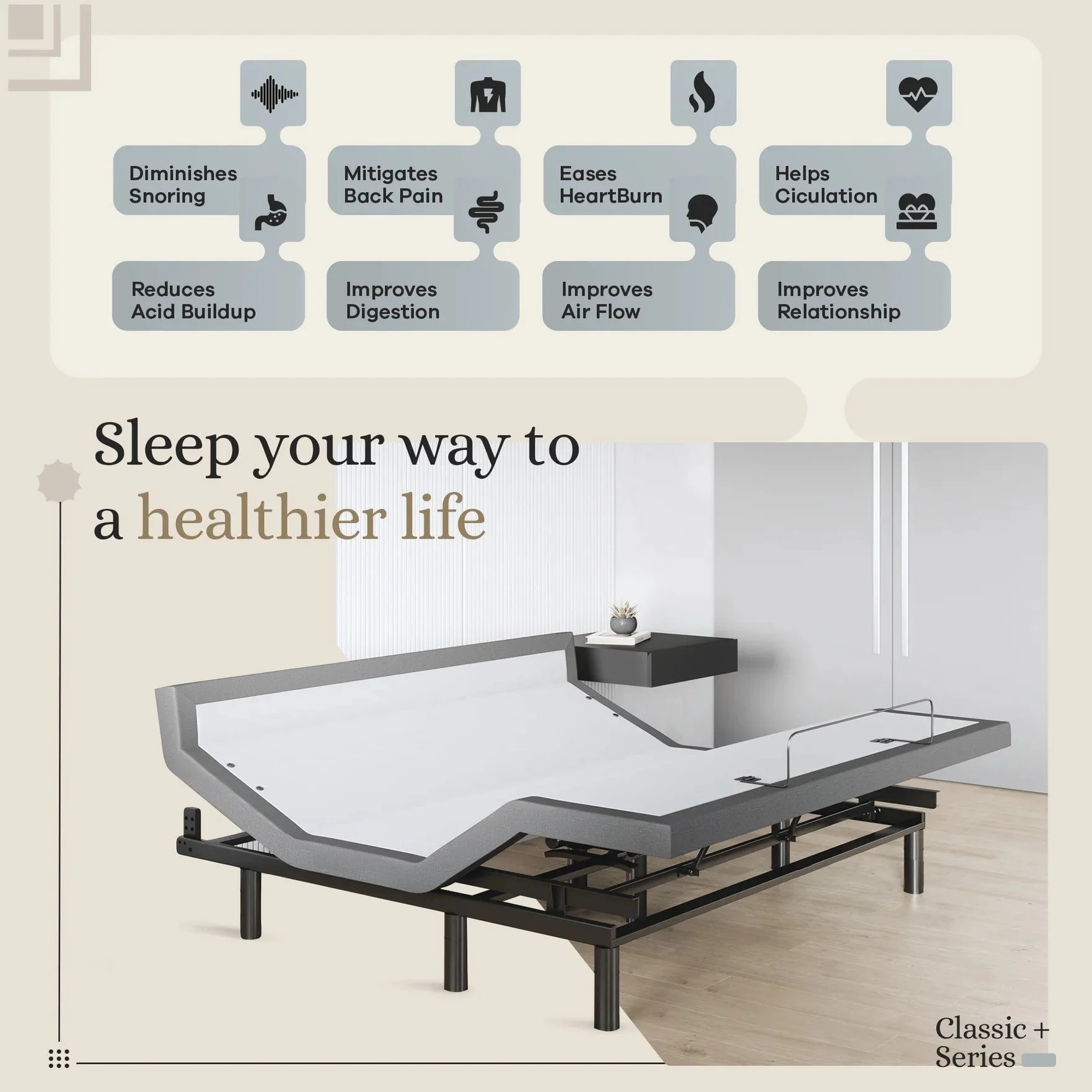 Harmony Series Adjustable Bed Frame + Choice of Mattress Bundle - Image 194