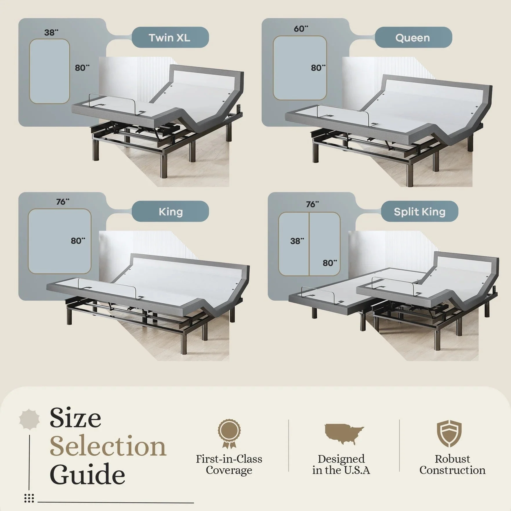 Harmony Series Adjustable Bed Frame + Choice of Mattress Bundle - Image 204