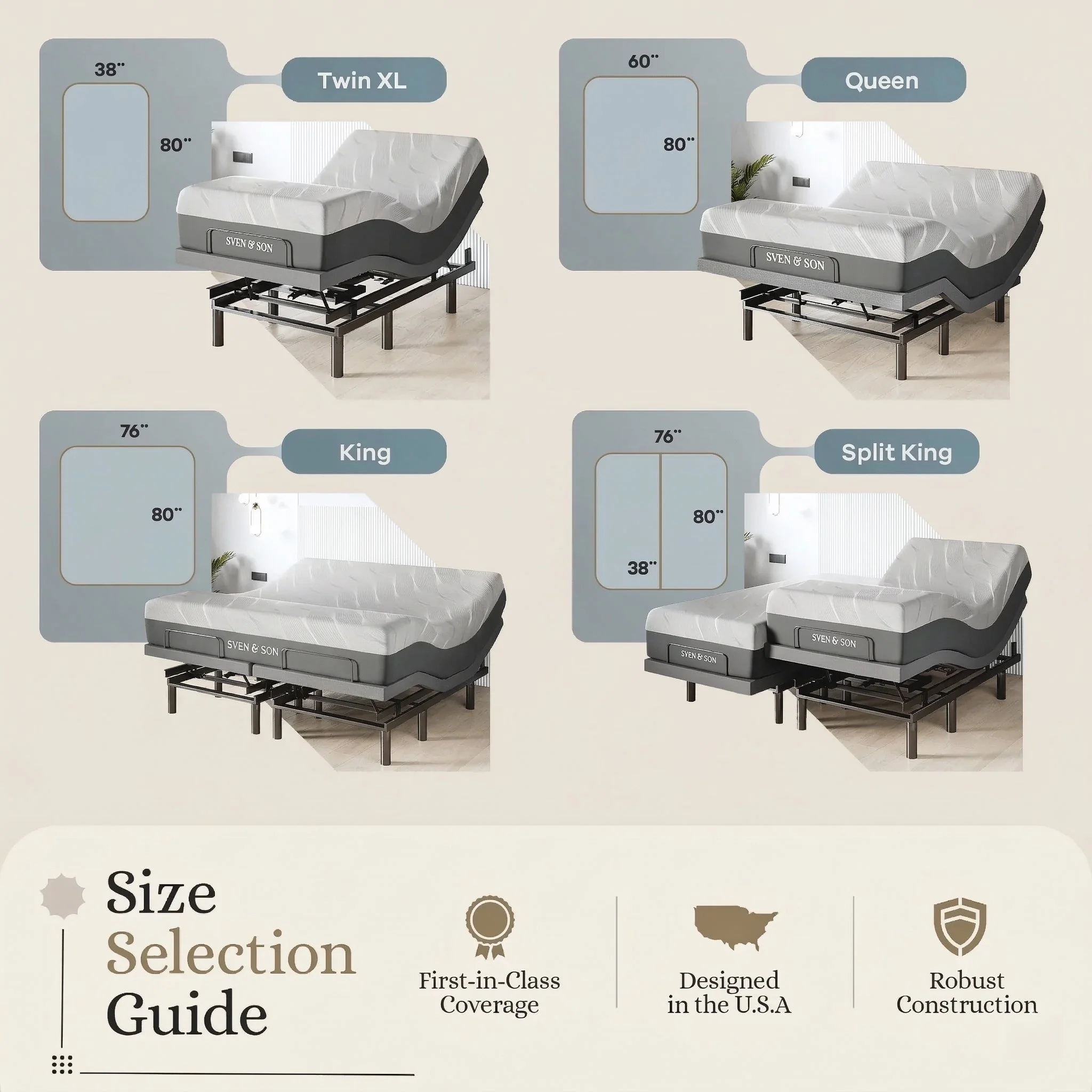 Harmony Series Adjustable Bed Frame + Choice of Mattress Bundle - Image 229