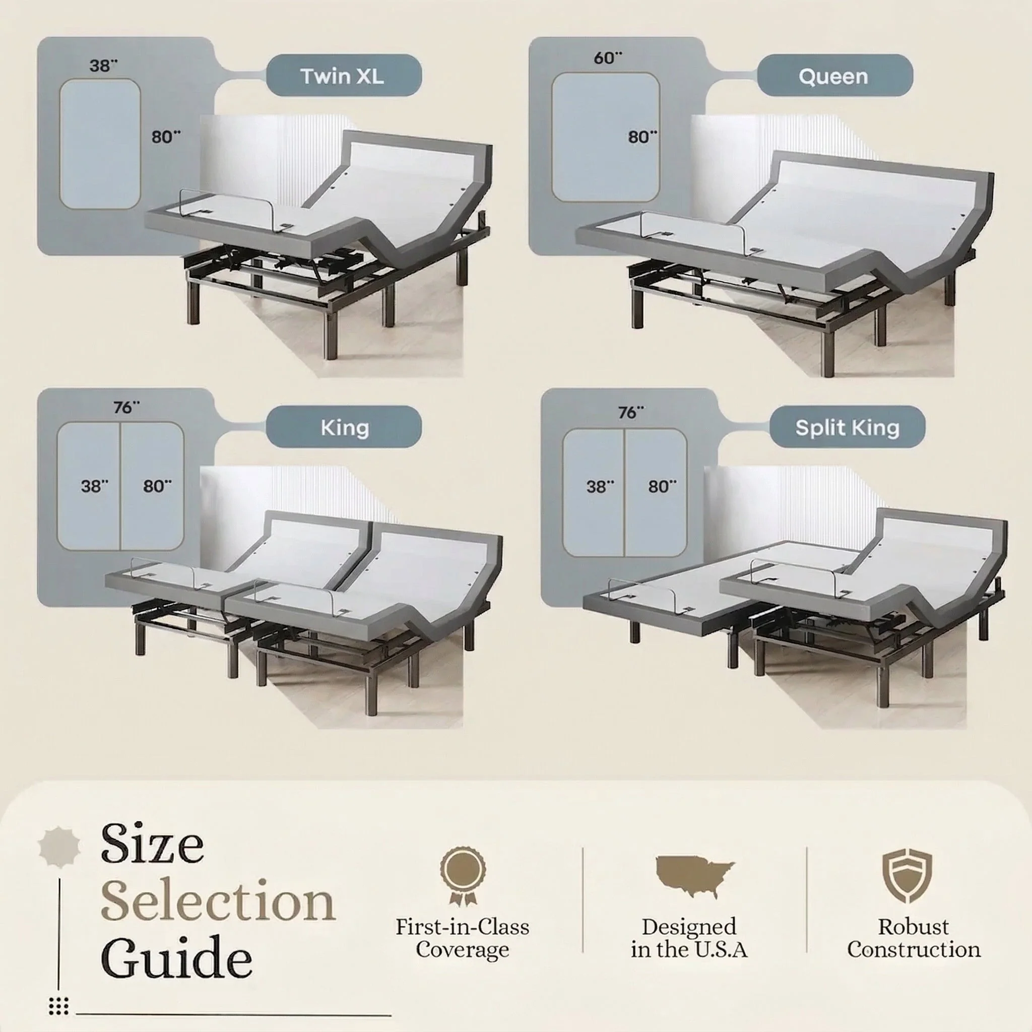 Harmony Series Adjustable Bed Frame + Choice of Mattress Bundle - Image 234