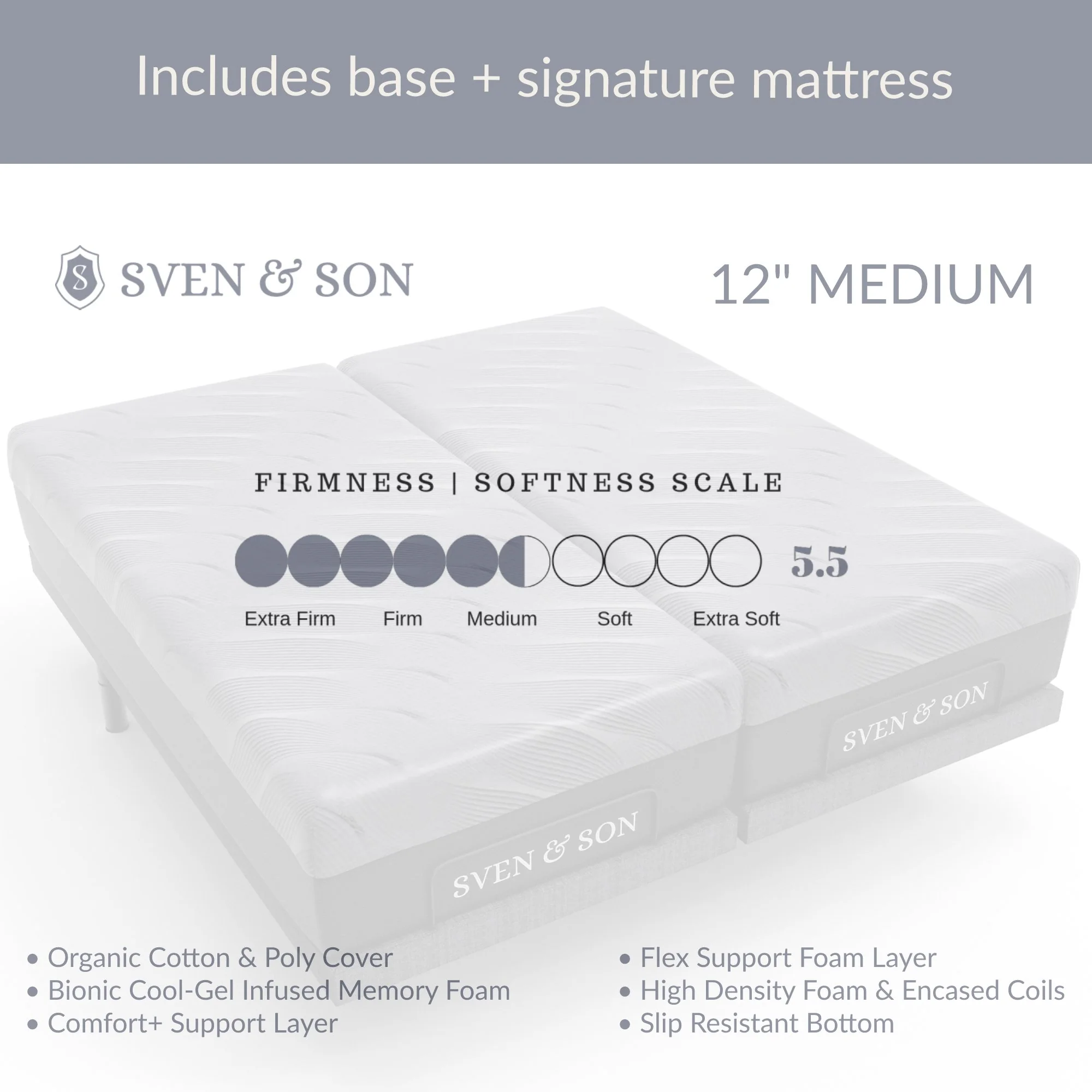 Harmony Series Adjustable Bed Frame + Choice of Mattress Bundle - Image 48