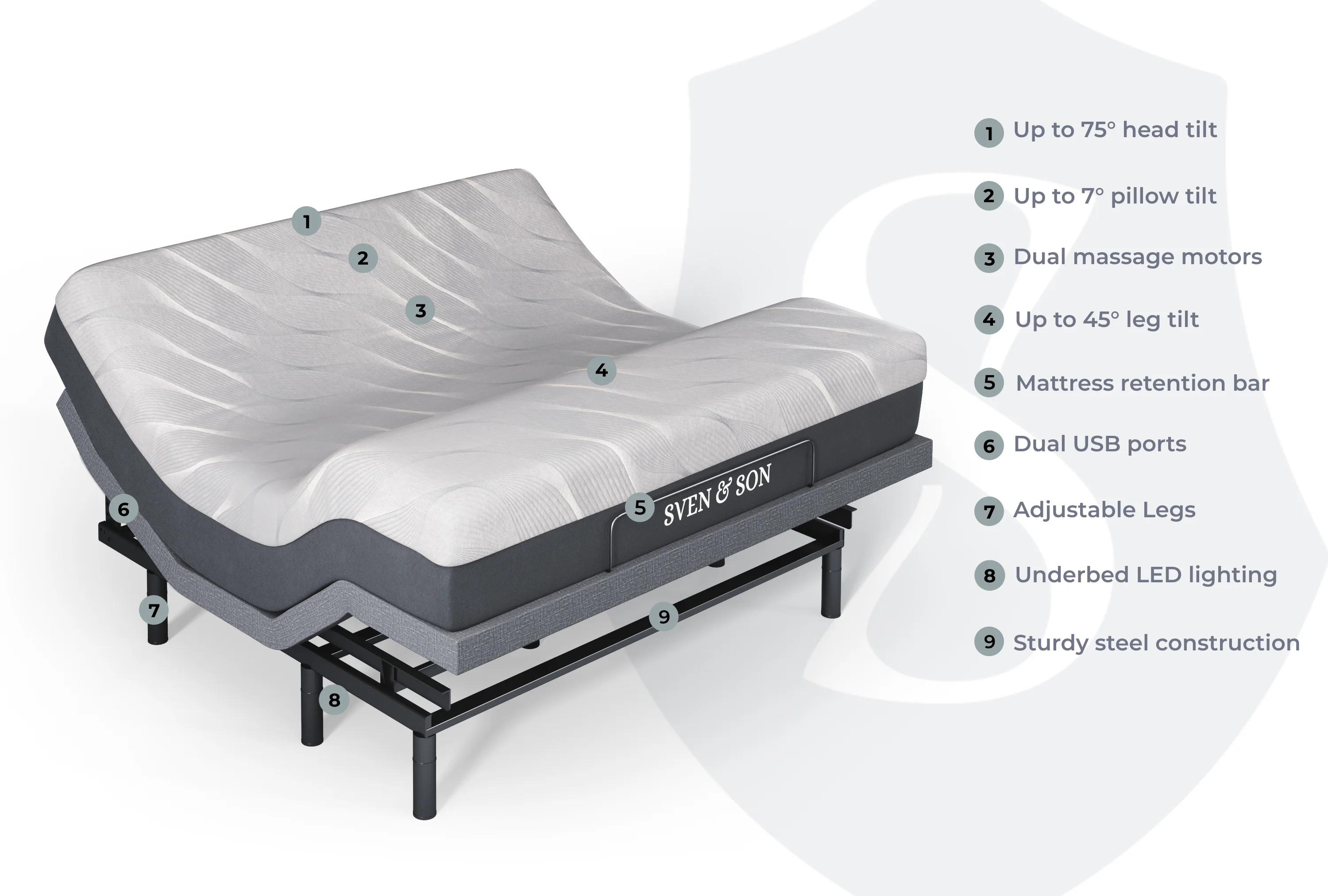 Harmony Series Adjustable Bed Frame + Choice of Mattress Bundle - Image 64
