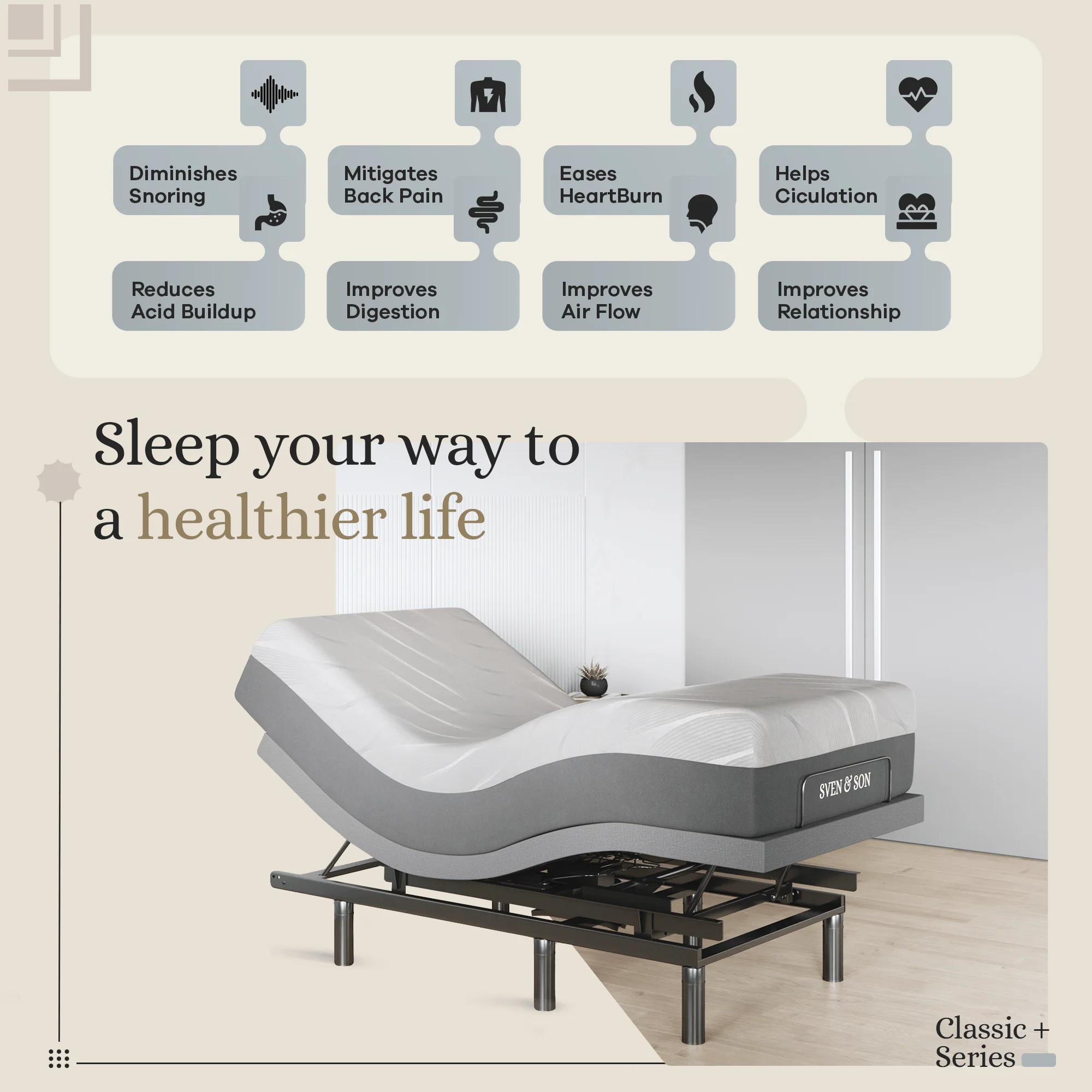 Harmony Series Adjustable Bed Frame + Choice of Mattress Bundle - Image 83