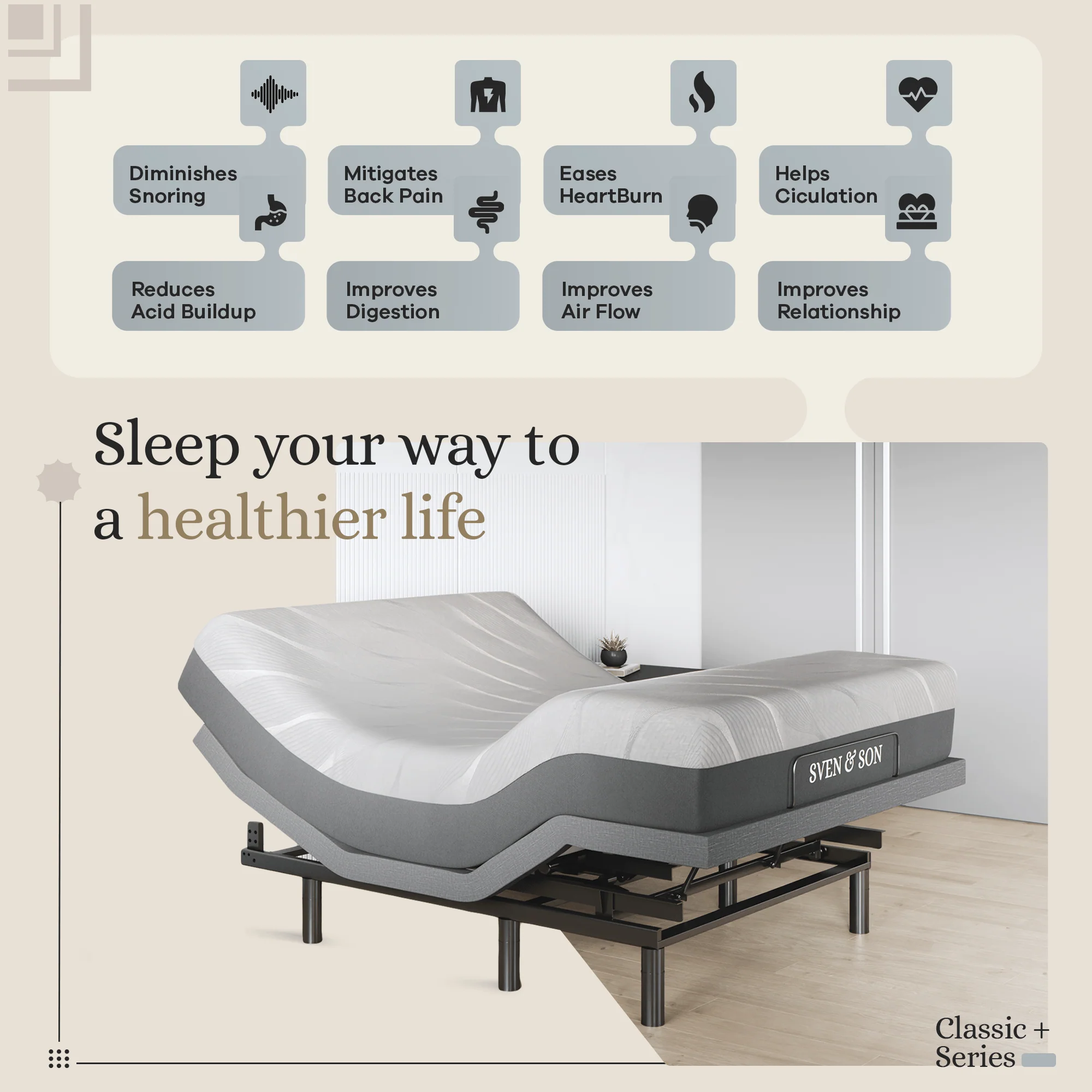 Harmony Series Adjustable Bed Frame + Choice of Mattress Bundle - Image 99