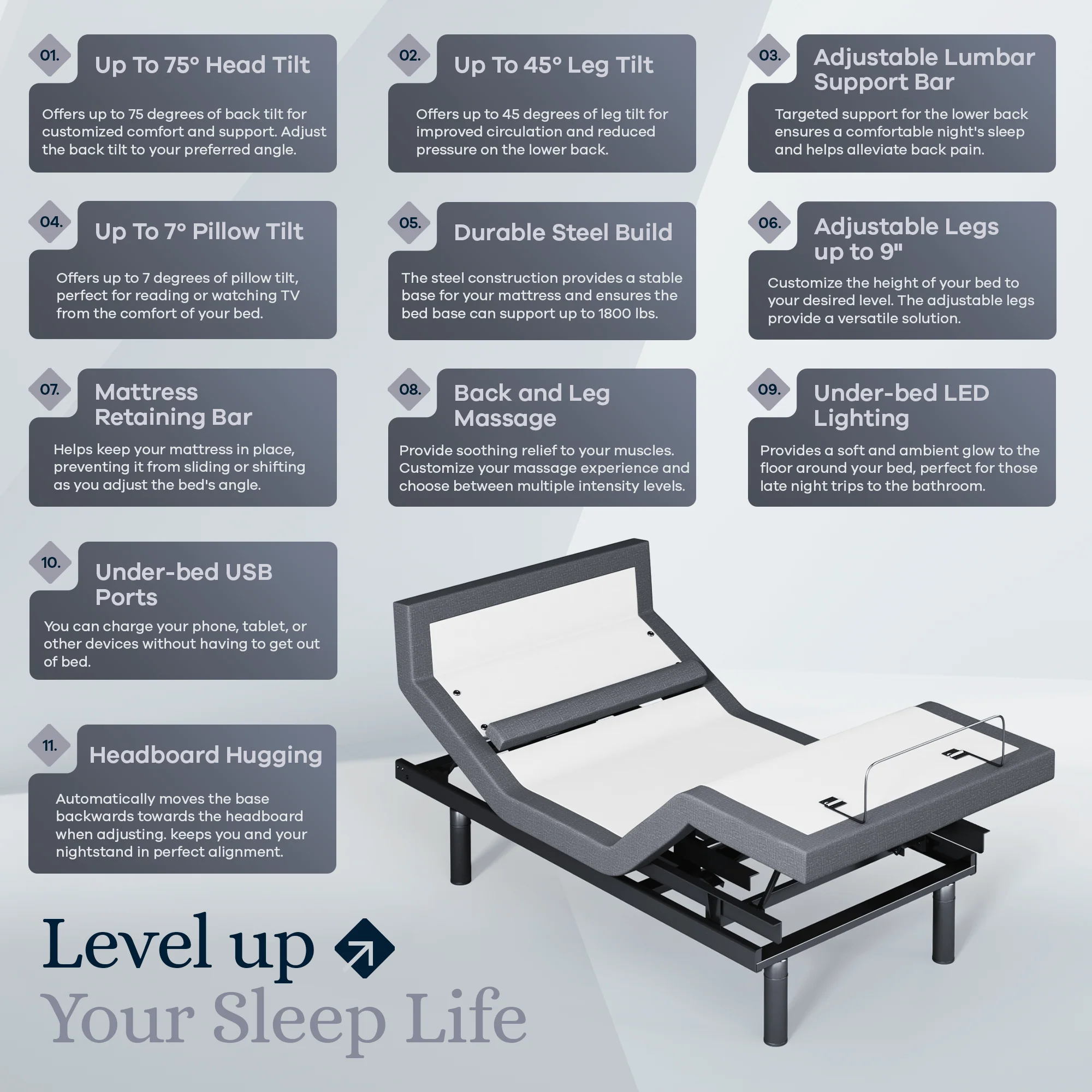 Platinum Series Adjustable Bed Frame + Choice of Mattress Bundle - Image 107