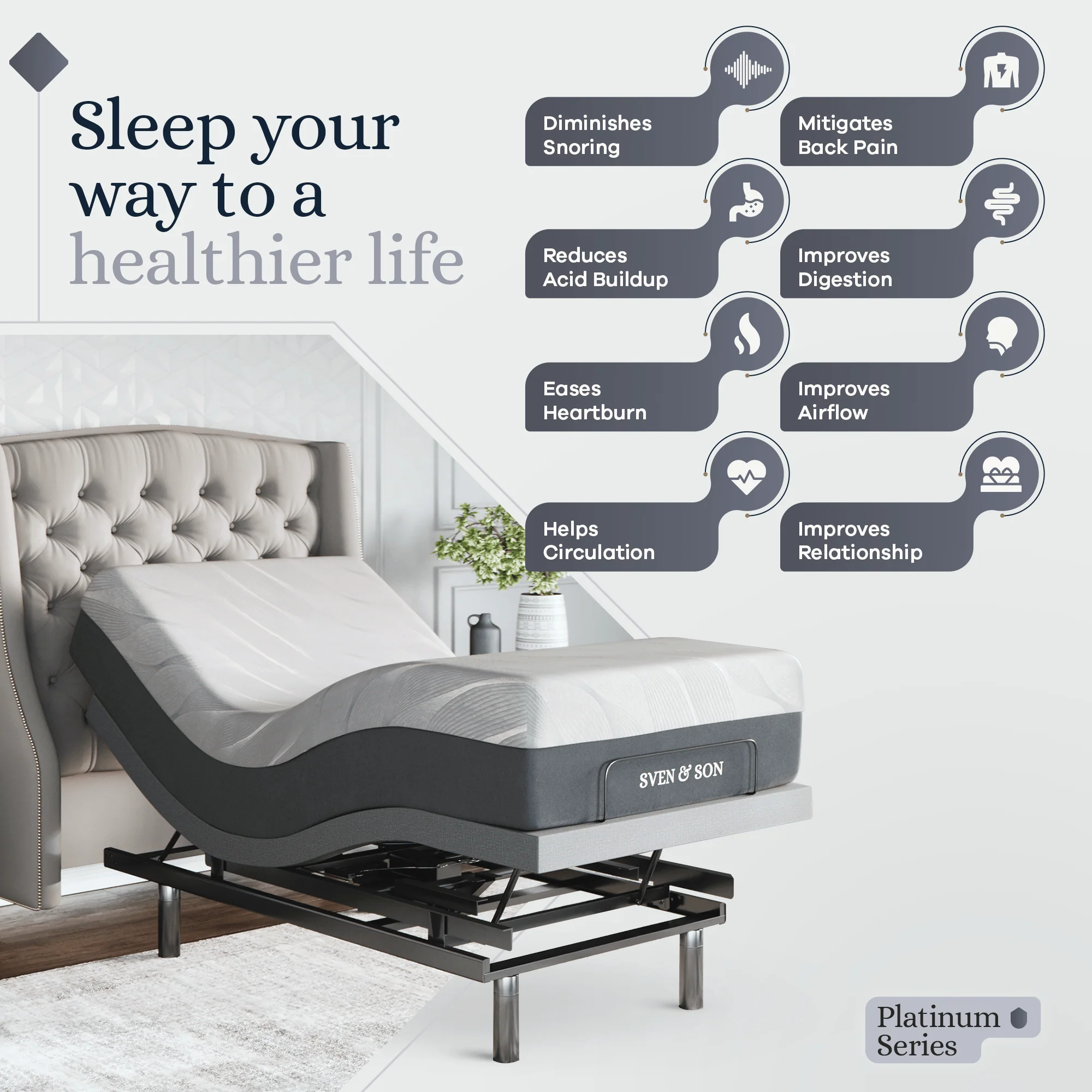 Platinum Series Adjustable Bed Frame + Choice of Mattress Bundle - Image 118