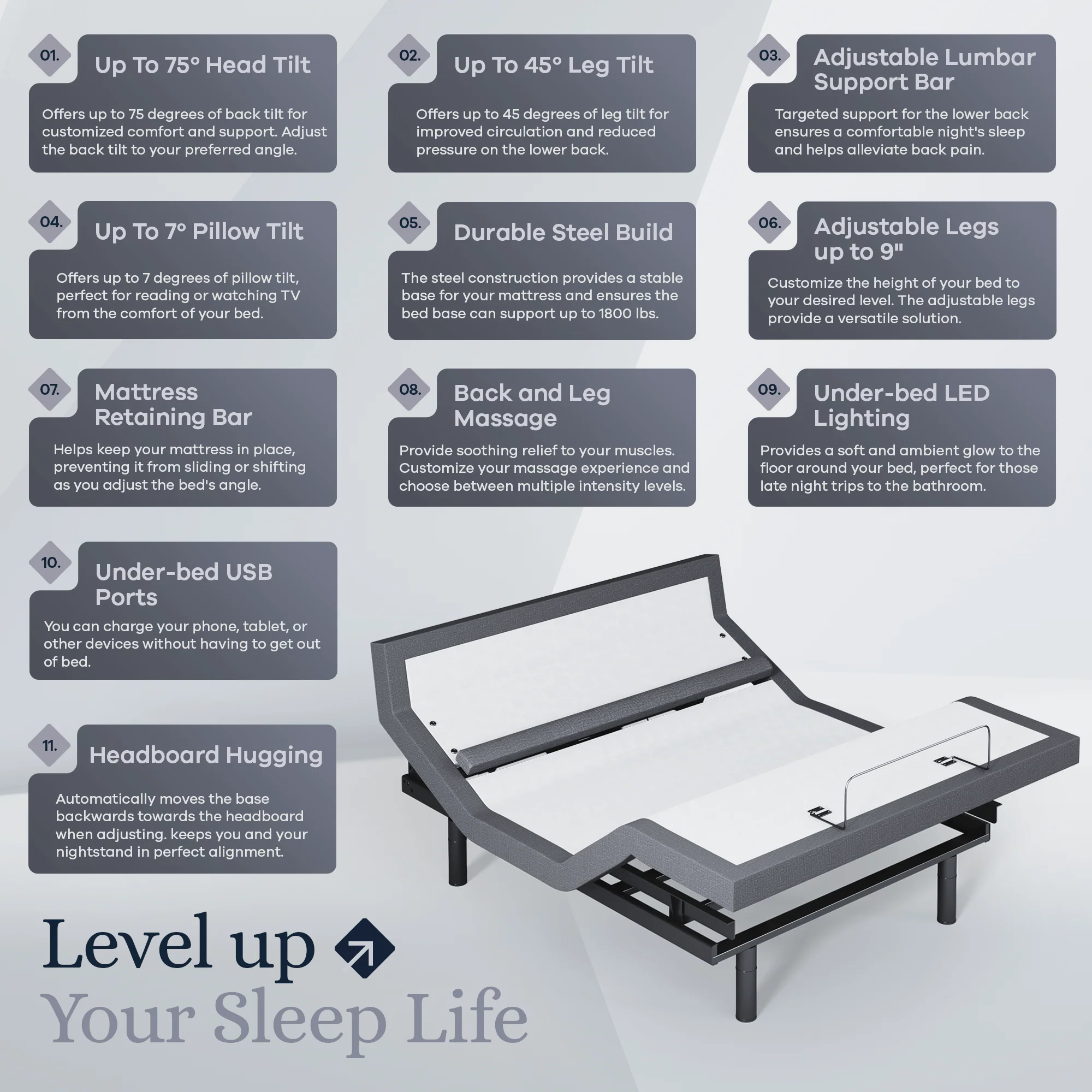 Platinum Series Adjustable Bed Frame + Choice of Mattress Bundle - Image 136