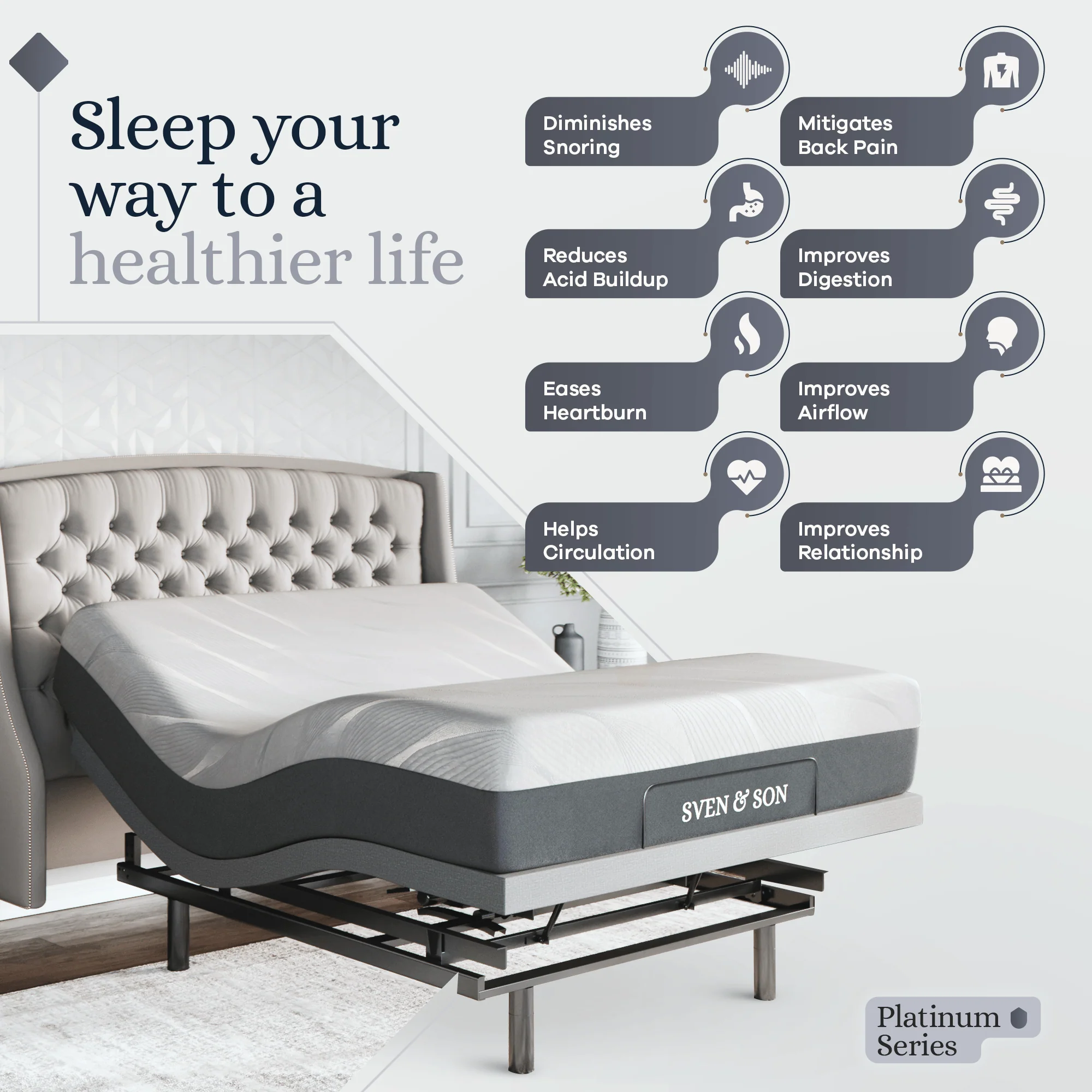 Platinum Series Adjustable Bed Frame + Choice of Mattress Bundle - Image 138