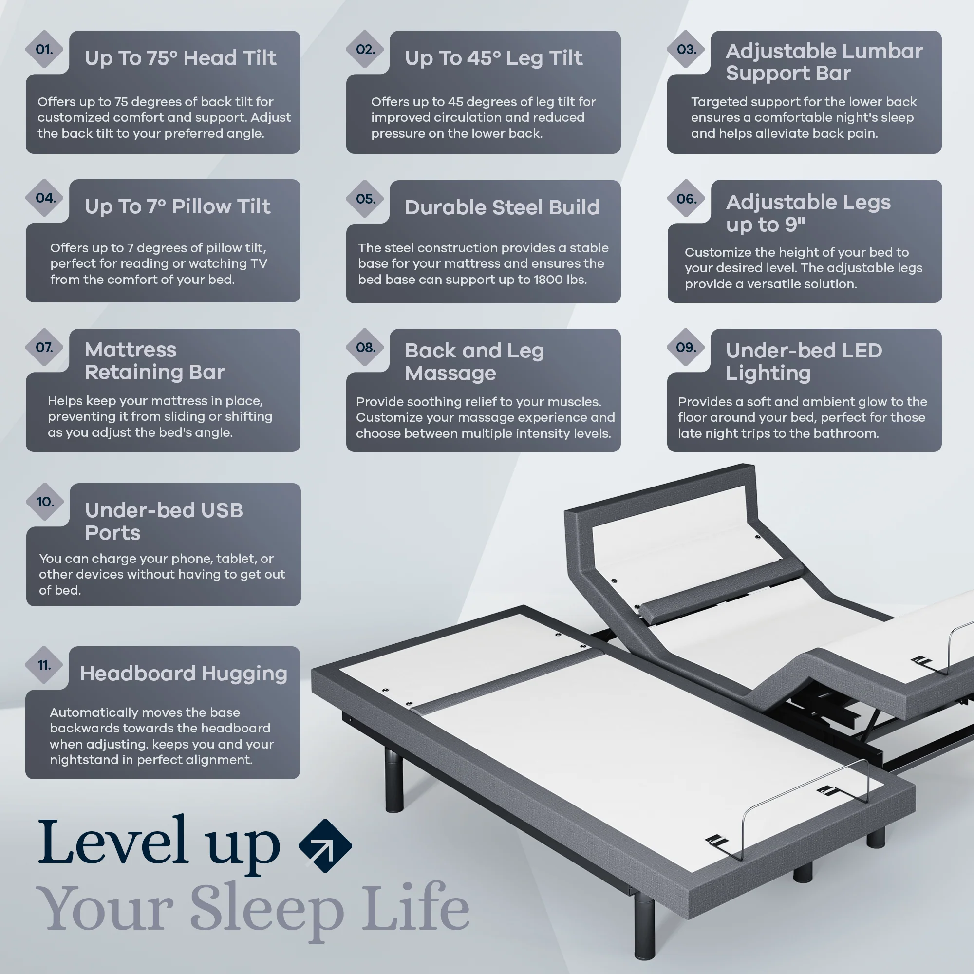 Platinum Series Adjustable Bed Frame + Choice of Mattress Bundle - Image 147