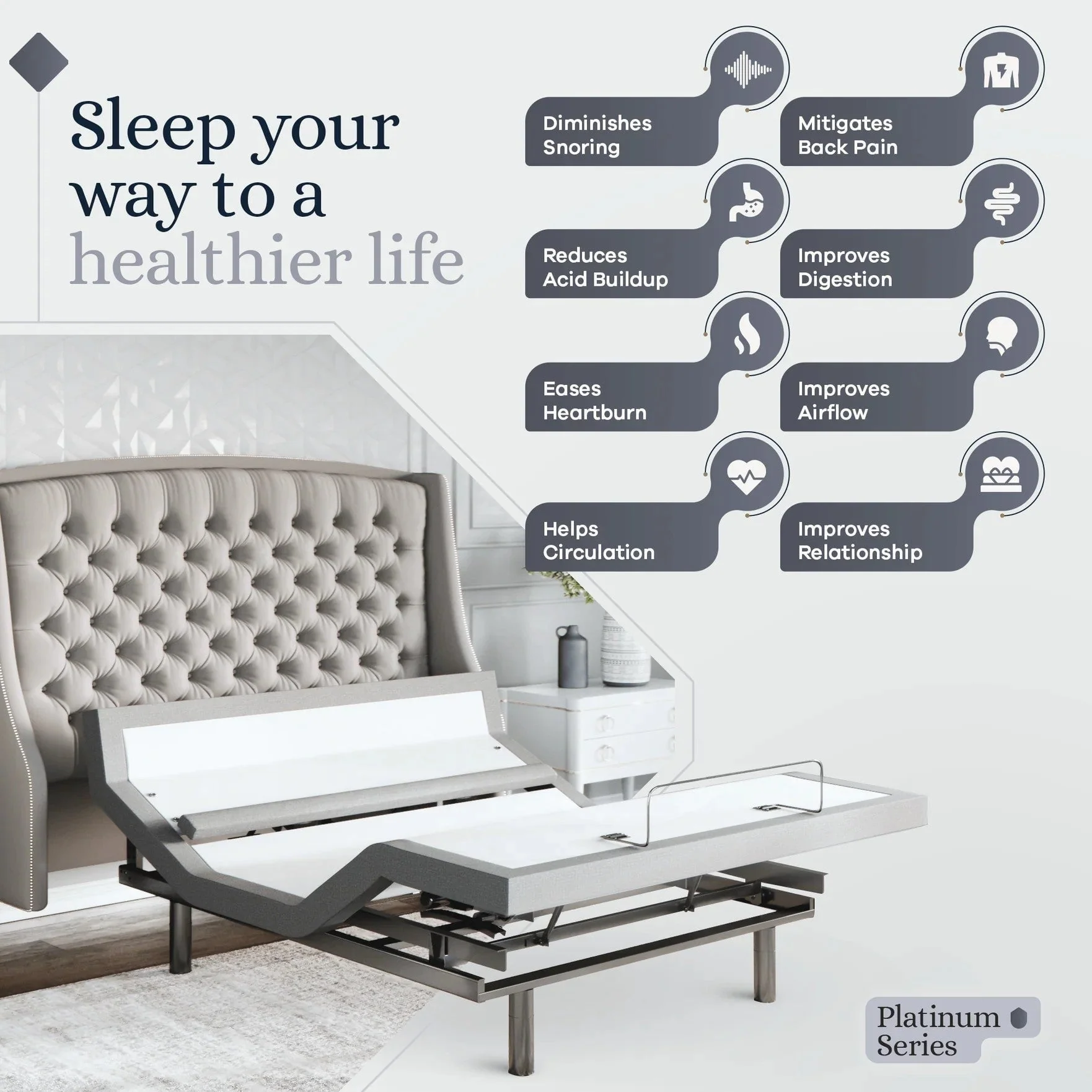 Platinum Series Adjustable Bed Frame + Choice of Mattress Bundle - Image 193
