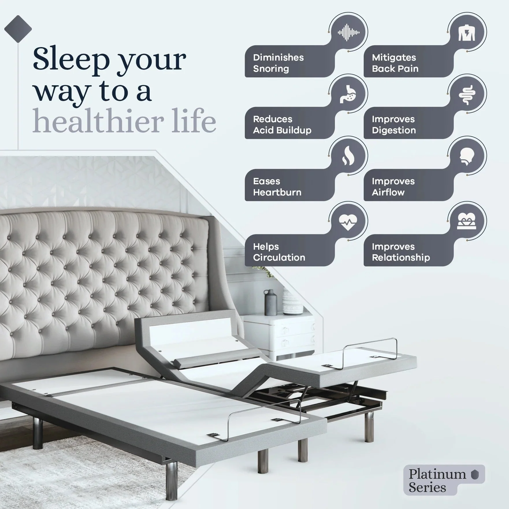 Platinum Series Adjustable Bed Frame + Choice of Mattress Bundle - Image 200