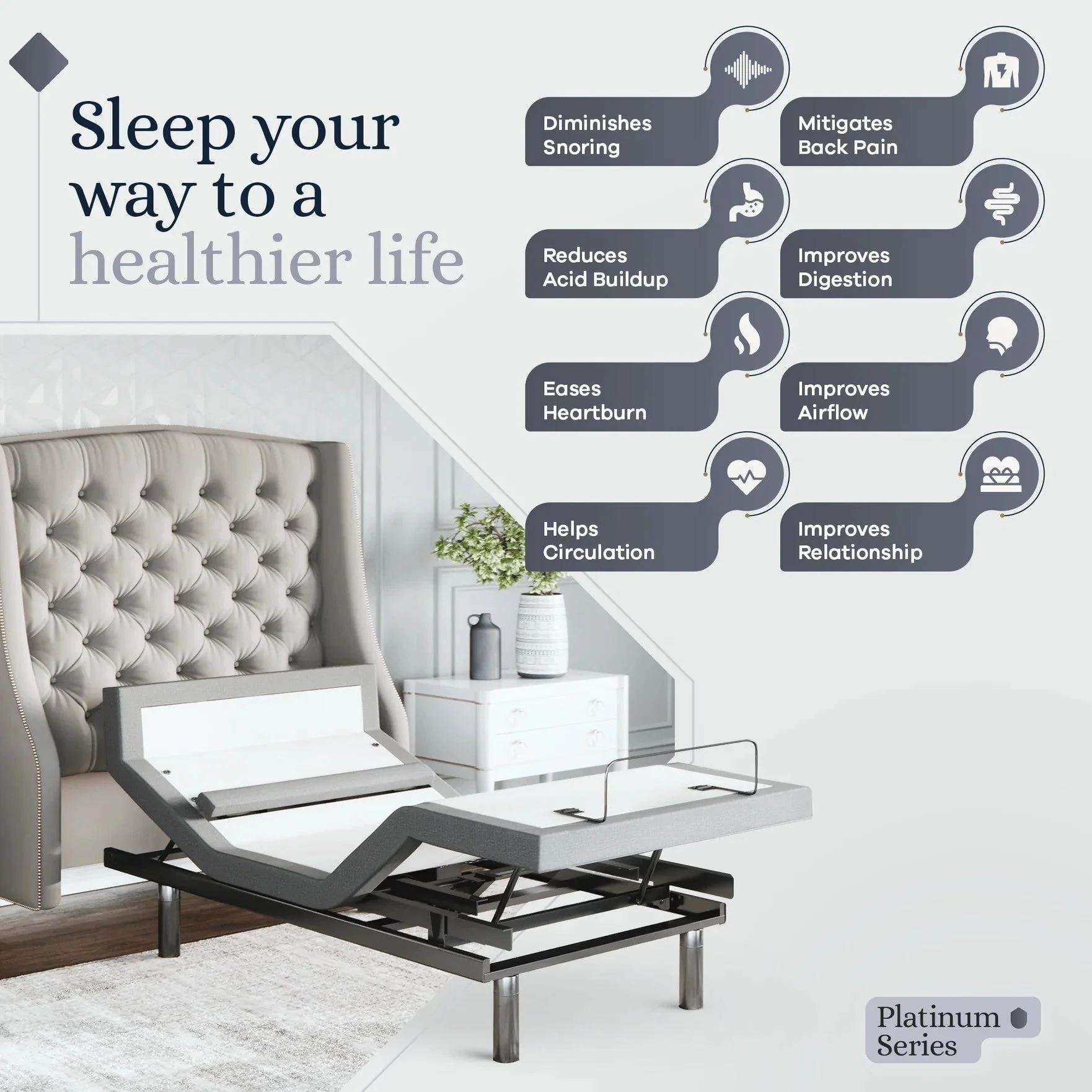 Platinum Series Adjustable Bed Frame + Choice of Mattress Bundle - Image 204