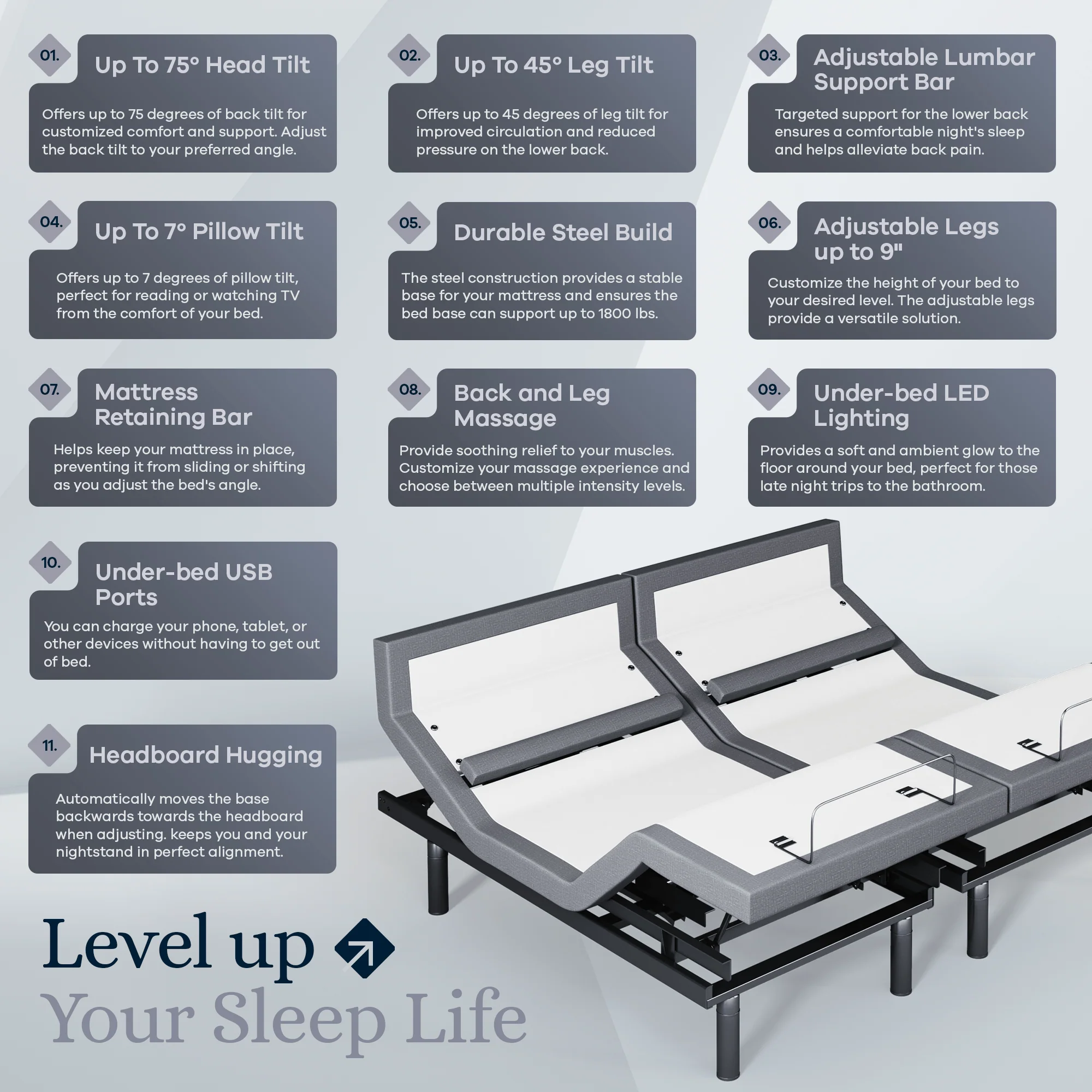 Platinum Series Adjustable Bed Frame + Choice of Mattress Bundle - Image 87