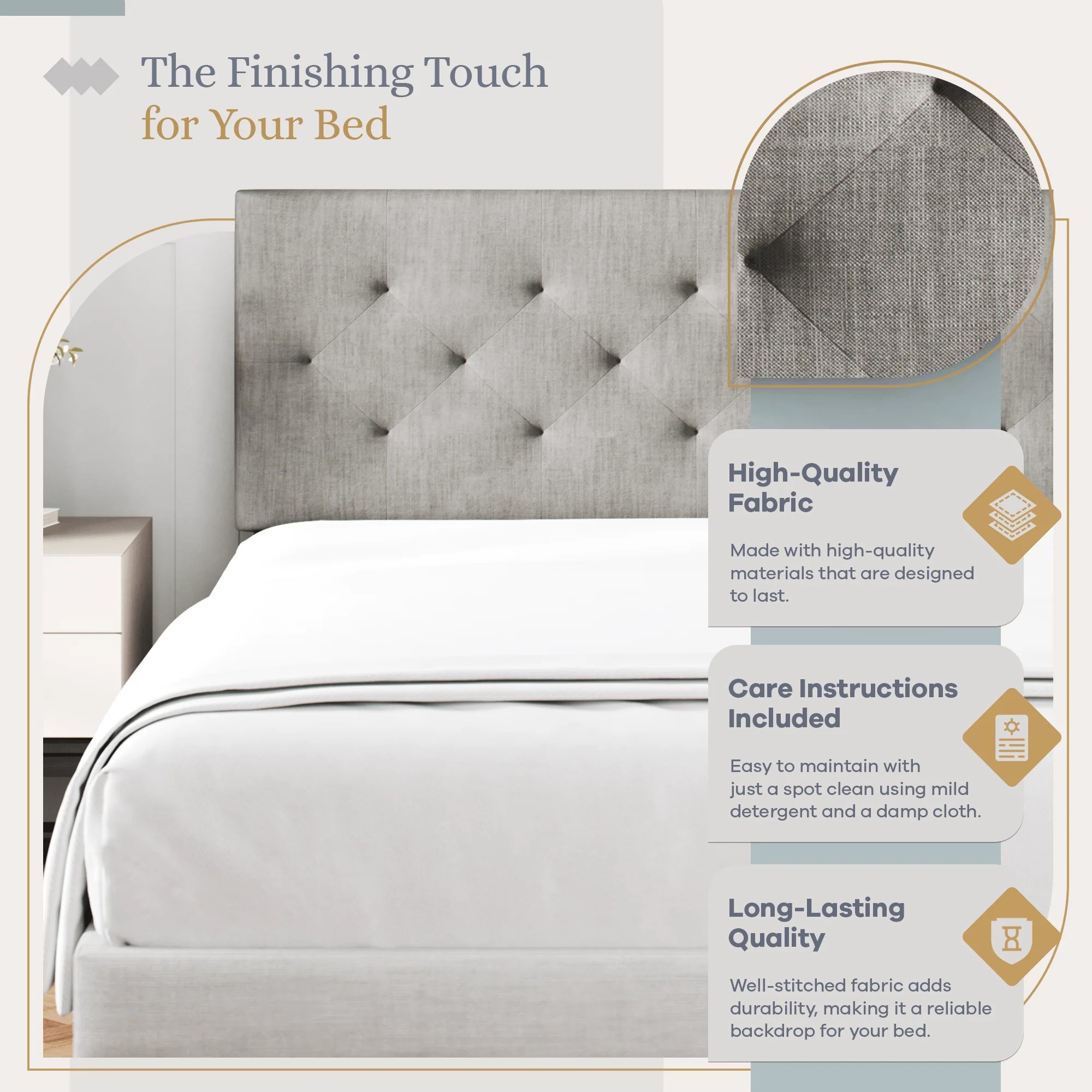 Tufted Mid-Rise Upholstered Headboard - Image 26